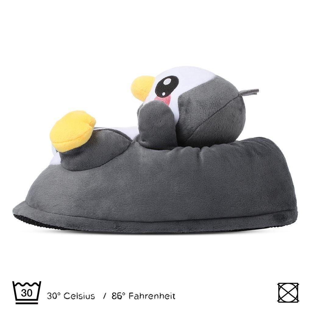 Corimori Tier Pantoffeln für Erwachsene Einheitsgröße 34-44 Plüsch Hausschuhe (Packung, Geschenk) EU Einheitsgröße 34-44, Pablo der Pinguin, für Kinder und Erwachsene