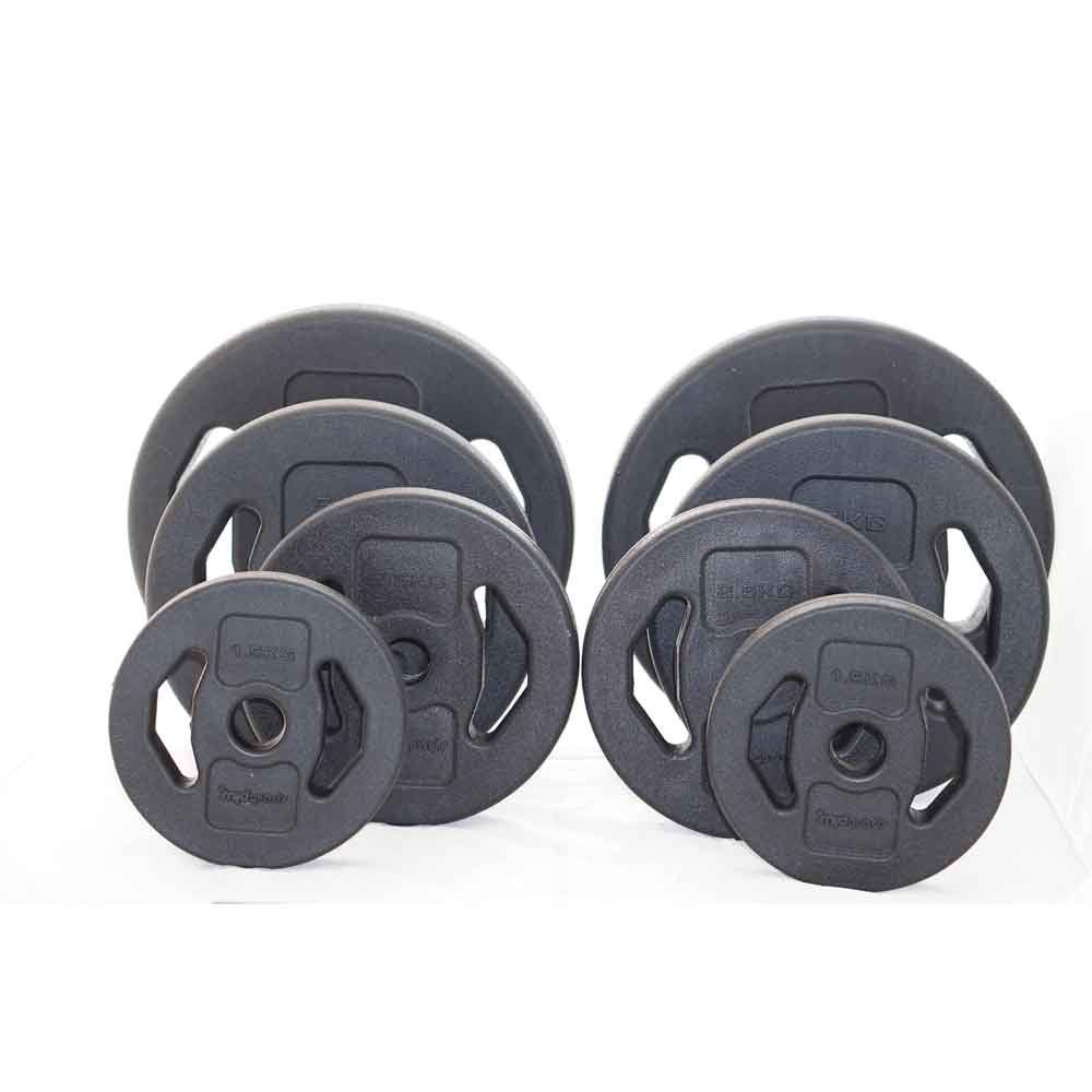 SportPlus Hantelscheiben SP-WS-038-V, 38 kg, Gewichte Set, Hantelscheiben, Vinylscheibe, 38,5 kg