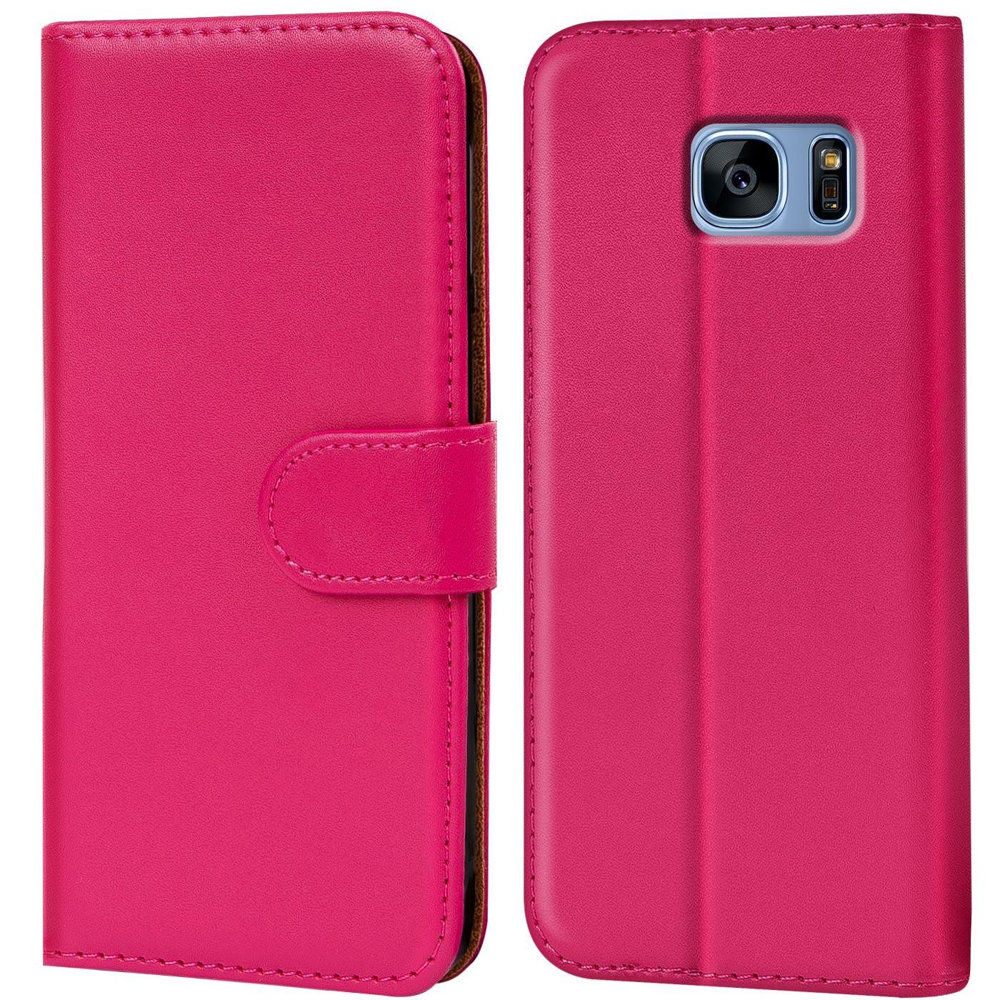 CoolGadget Handyhülle Wallet Klapp Tasche Book Case für Samsung Galaxy S7 Edge 5,5 Zoll, Hülle Klapphülle Flip Cover Etui Schutzhülle