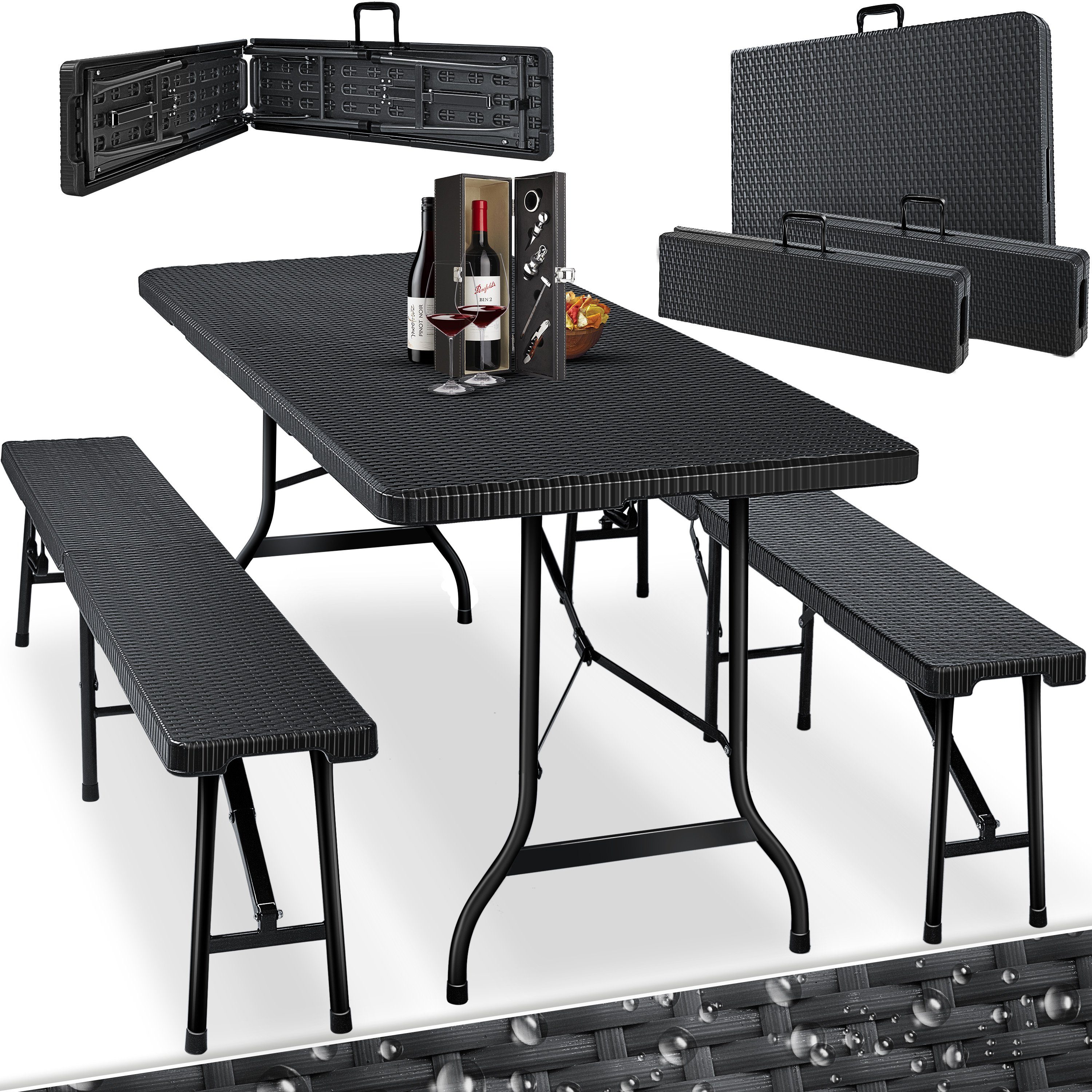 Bo-Camp 5818818 Antares-Laterne Tisch Kunststoff schwarz 
