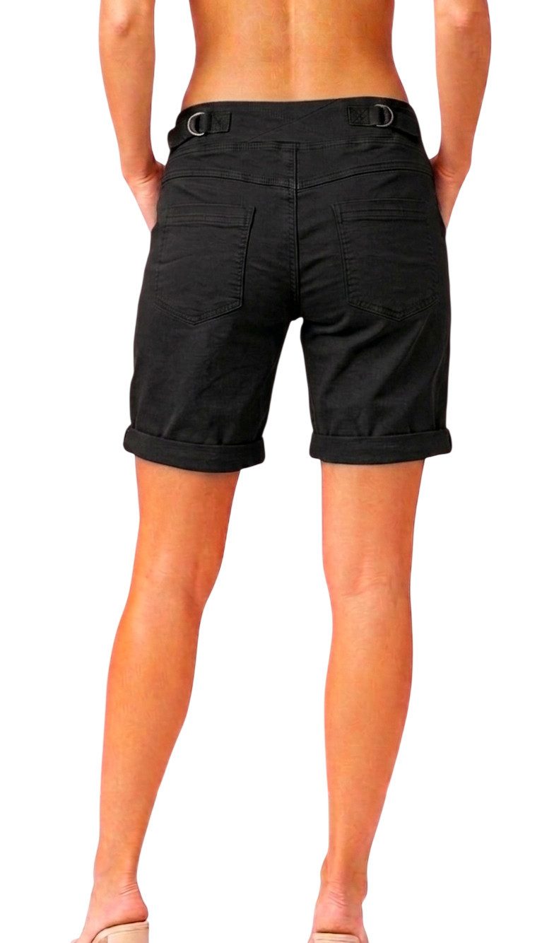 MELLY & CO Bermudas Baumwoll-Damen-Shorts im 5-Pocket-Style mit Tunnelzug & Stretch-Anteil Elastikbund mit Tunnelzug