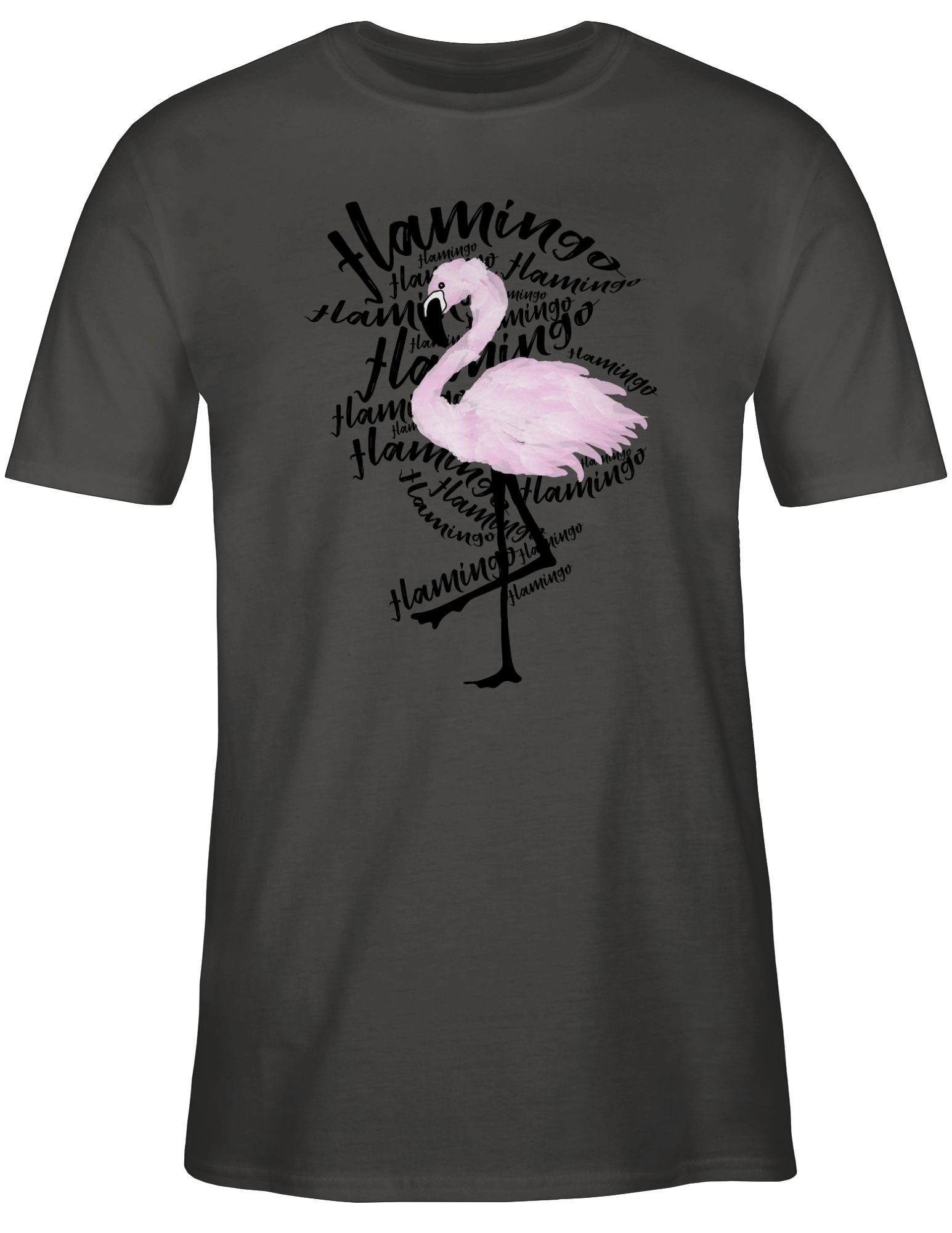 Shirtracer T-Shirt Flamingo Tiere Zubehör 1 Dunkelgrau