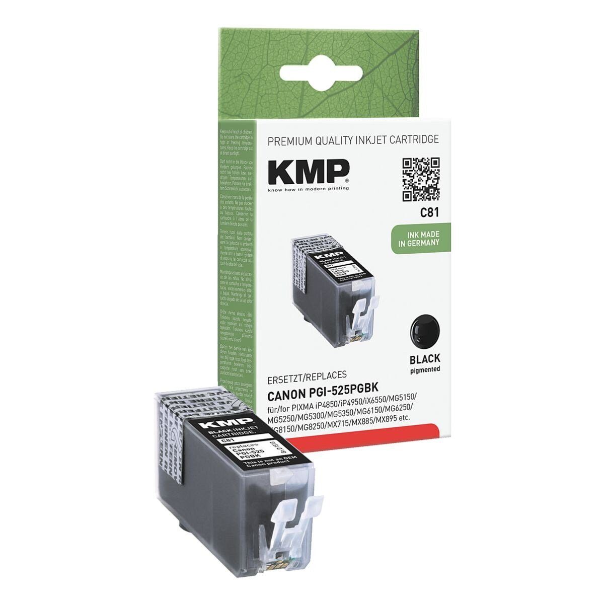 KMP Tintenpatrone (1-tlg., ersetzt Canon »PGI-525PGBk«) schwarz