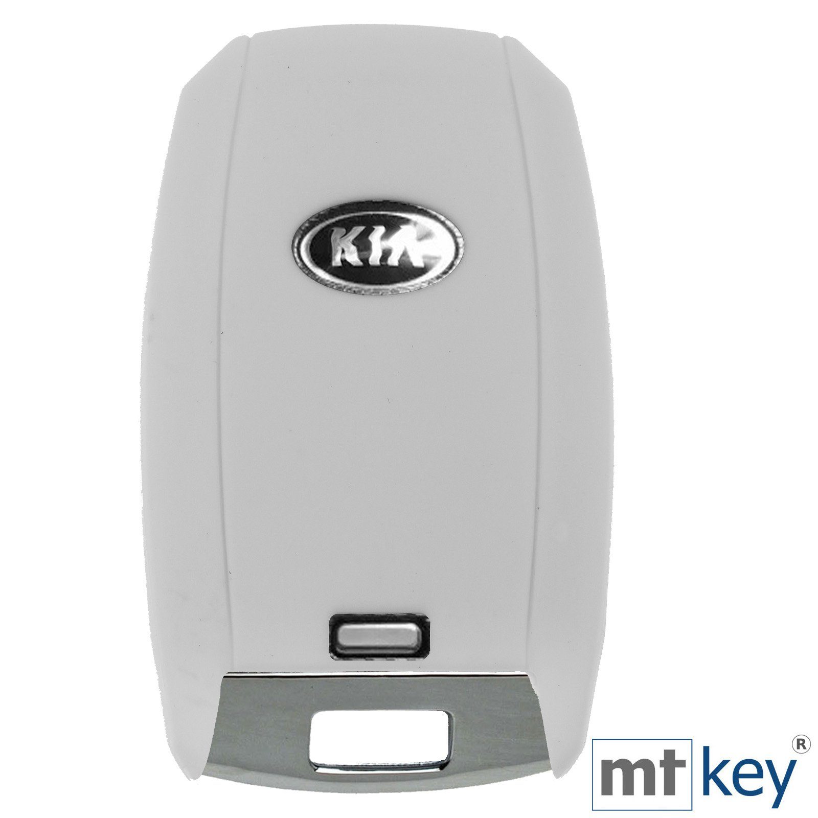 KIA 3 Rio Soul Silikon Schlüsseltasche Ceed Schutzhülle Tasten mt-key Weiß, Autoschlüssel Sportage Stonic Softcase KEYLESS Picantio für