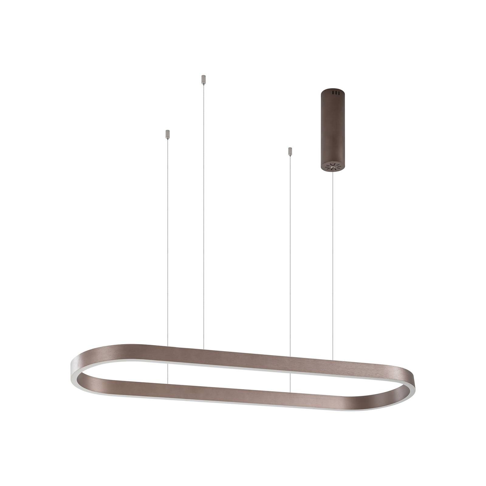 Lucande Hängeleuchte Melinay, LED, Metall, Braun Farbwechsel warmweiß / tageslicht IP20 mit Fernbedienung, LED 51 W gesamt, Farbwechsel warmweiß / tageslicht