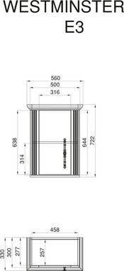 Kochstation Küche KS-Westminster, Breite 186 cm, ohne E-Geräte