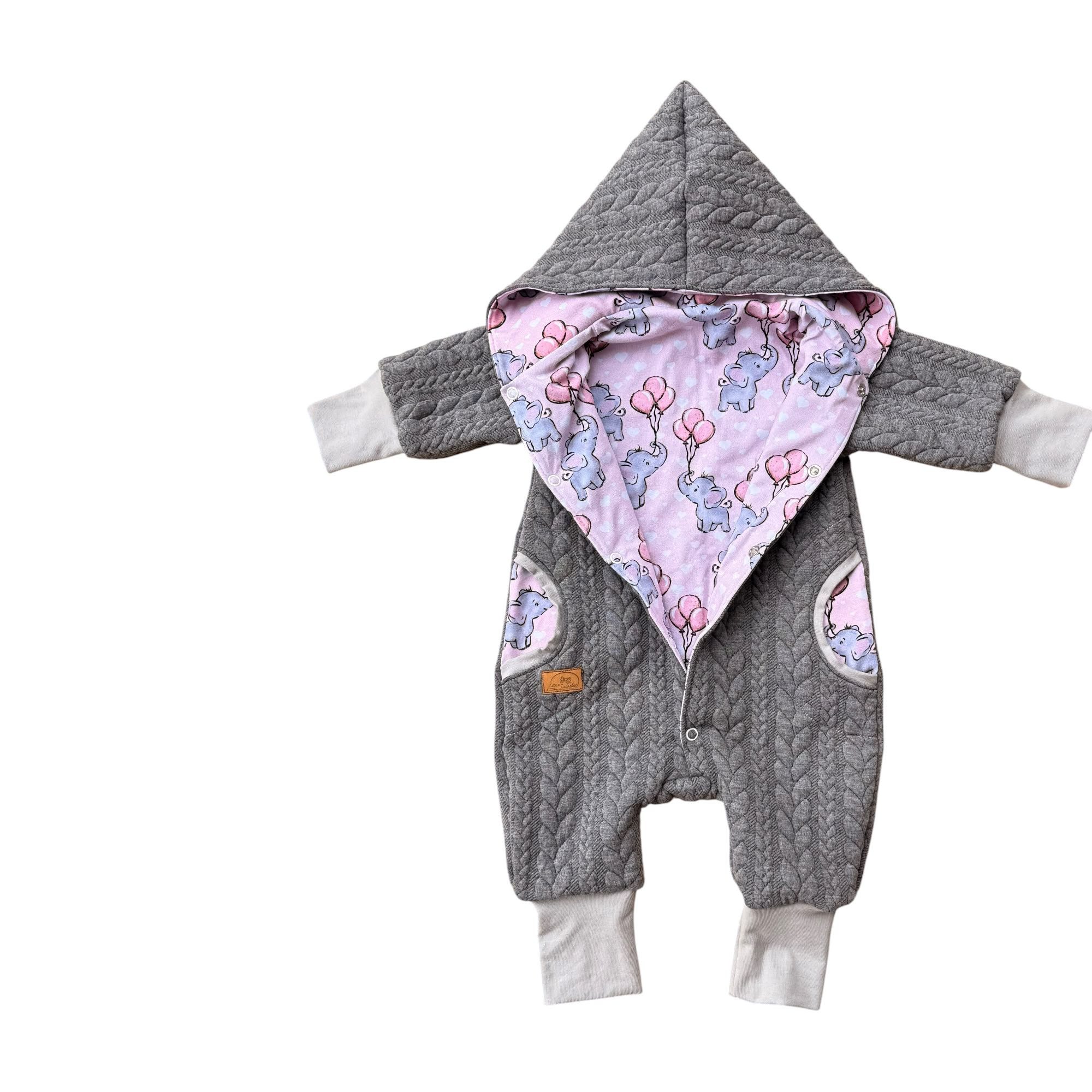 Land-Juwelen Overall Overall Elefant rosa grau