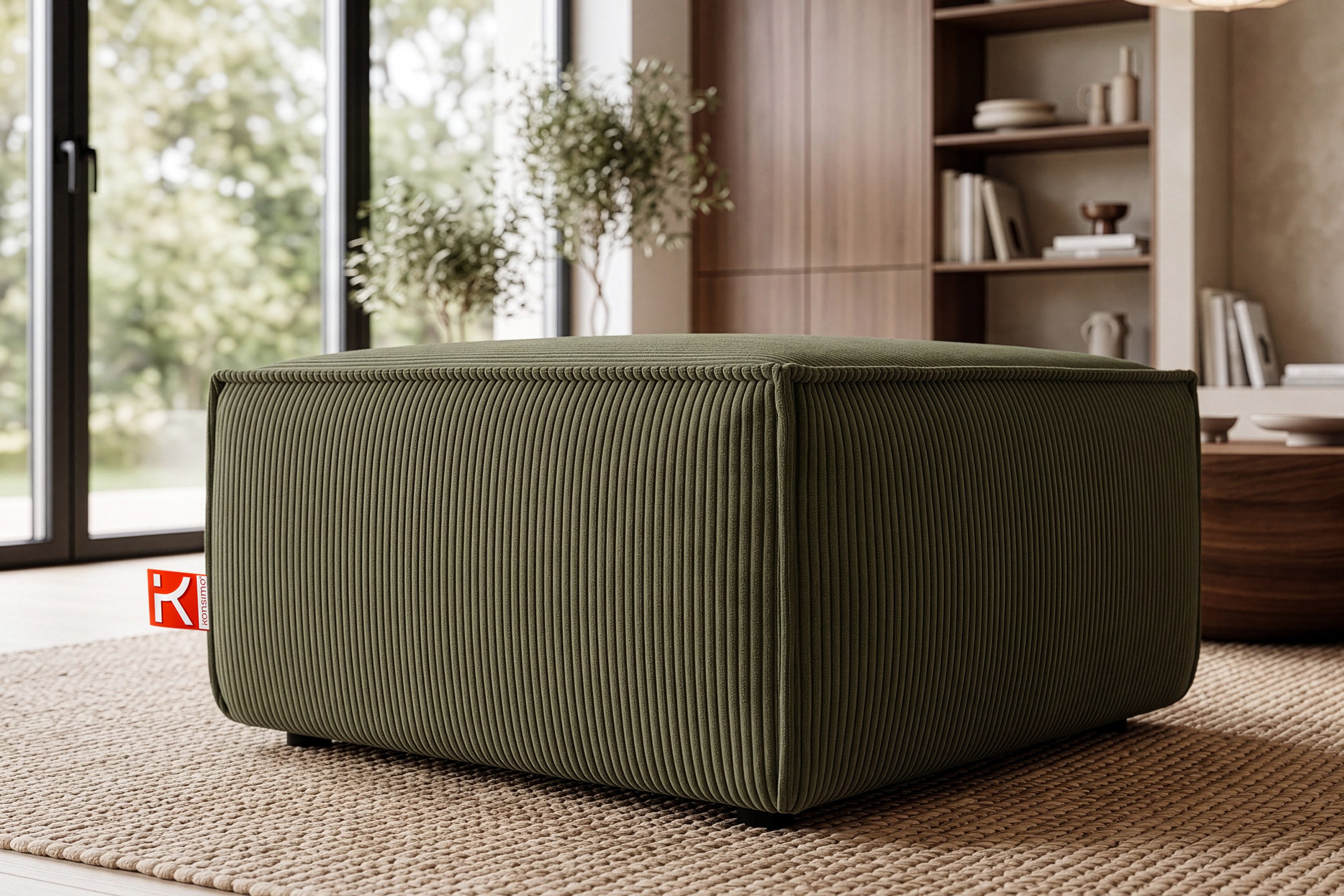 KONSIMO® Sitzhocker NAPI XXL Polsterhocker, Quadratisch 83x83 cm, hergestellt in der EU, mit Wellfedern in der Sitzfläche, Passend zur Serie, Hoher Sitzkomfort