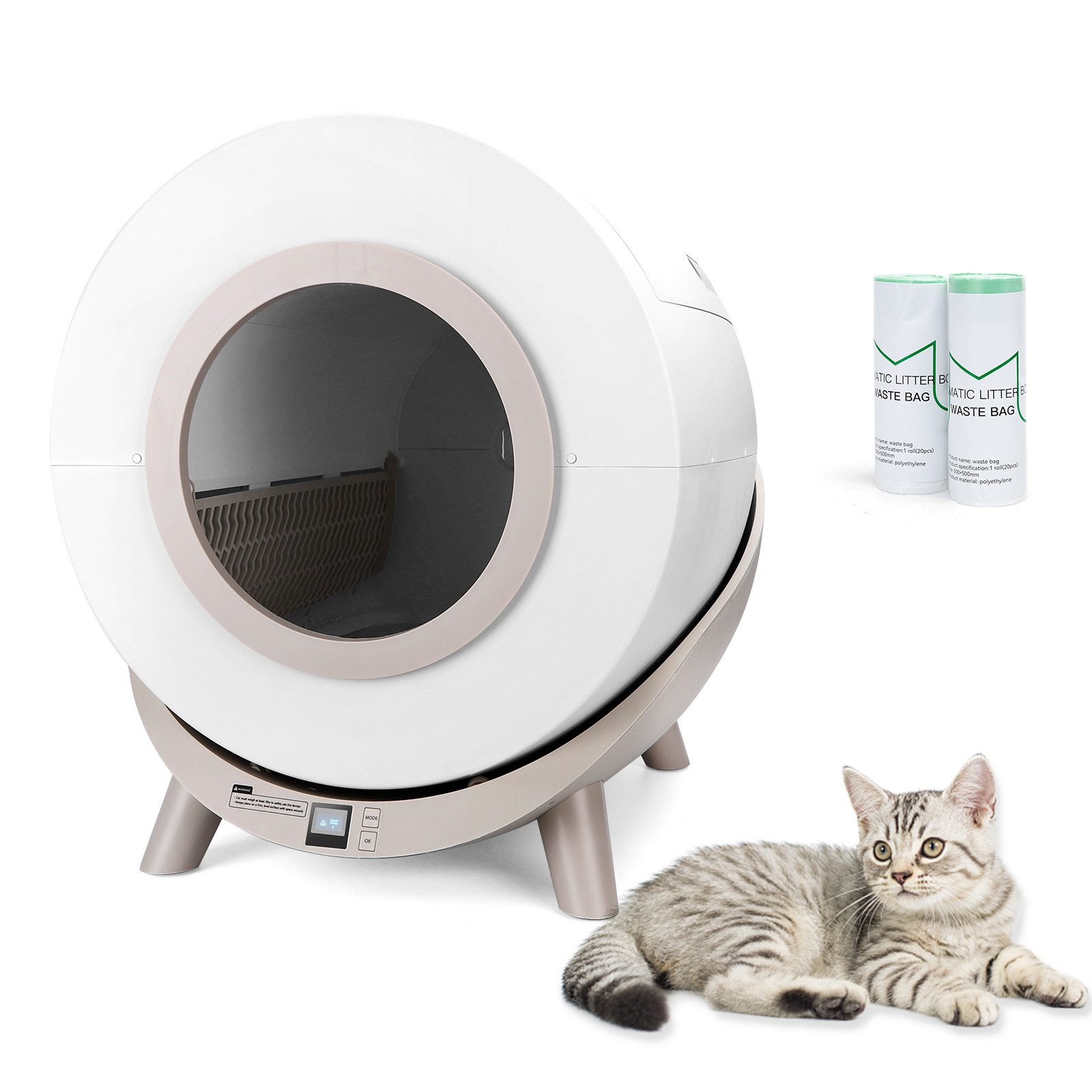Katzentoilette Katzentoilette 80L Selbstreinigende katzenklo Geruchsfreie