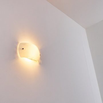 hofstein Wandleuchte »Badoere« Wandlampe aus Glas in Weiß, ohne Leuchtmittel, moderne mit Lichtspiel an der Wand, 2xE14, Innen mit Up & Down-Effekt