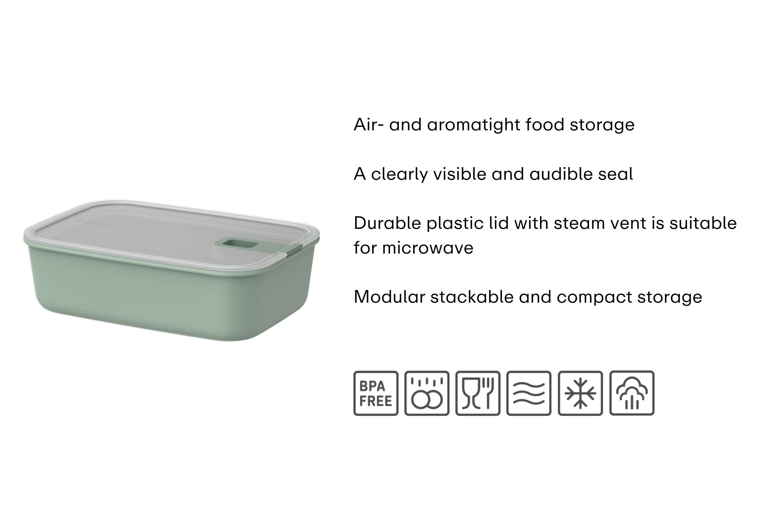 Mepal Aufbewahrungsbox Mepal EasyClip Frischhaltdosen set 5 teilig - Nordic white – Bild 2 von 5