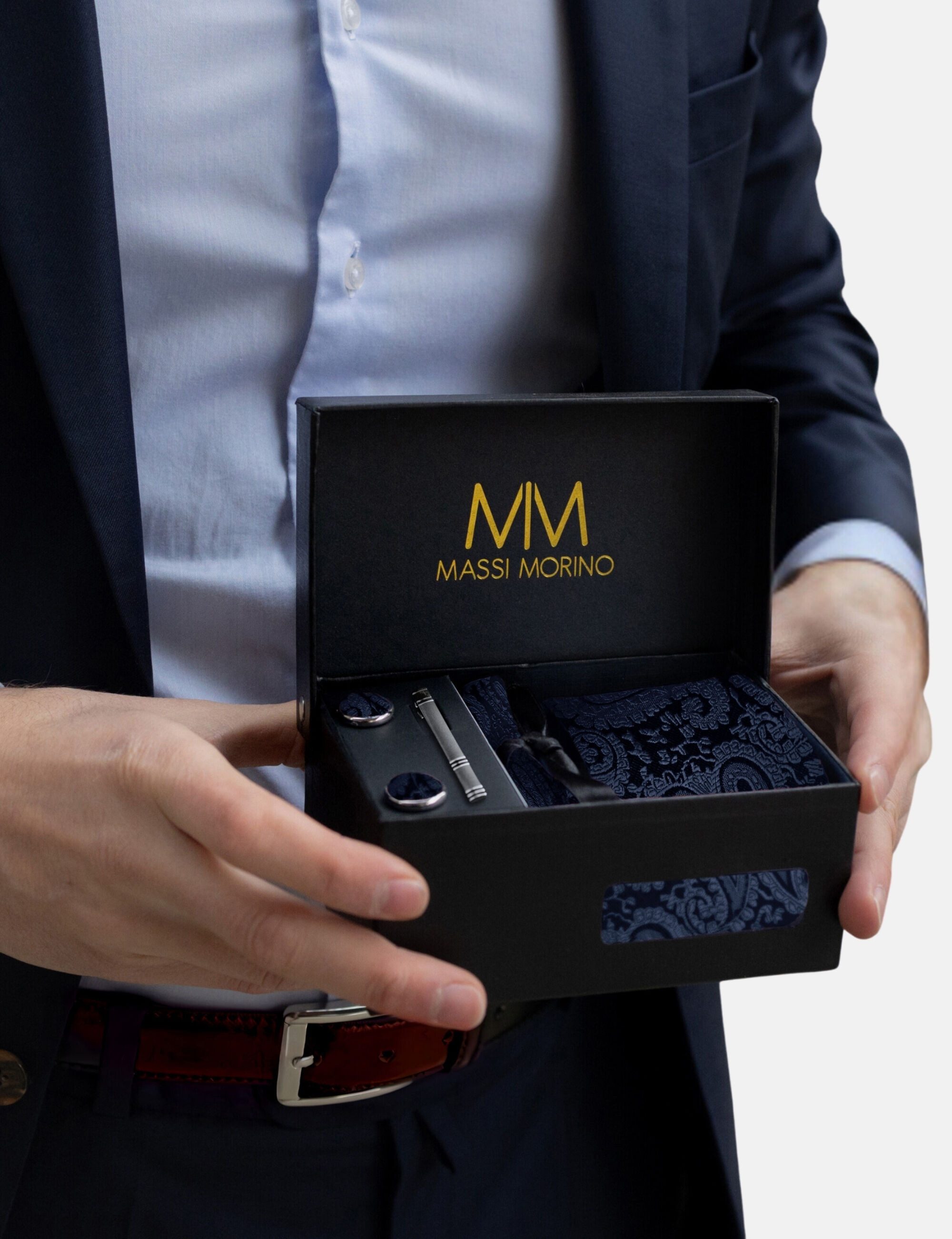 Massi Morino Krawatte (1-St) mit Einstecktuch, günstig online kaufen