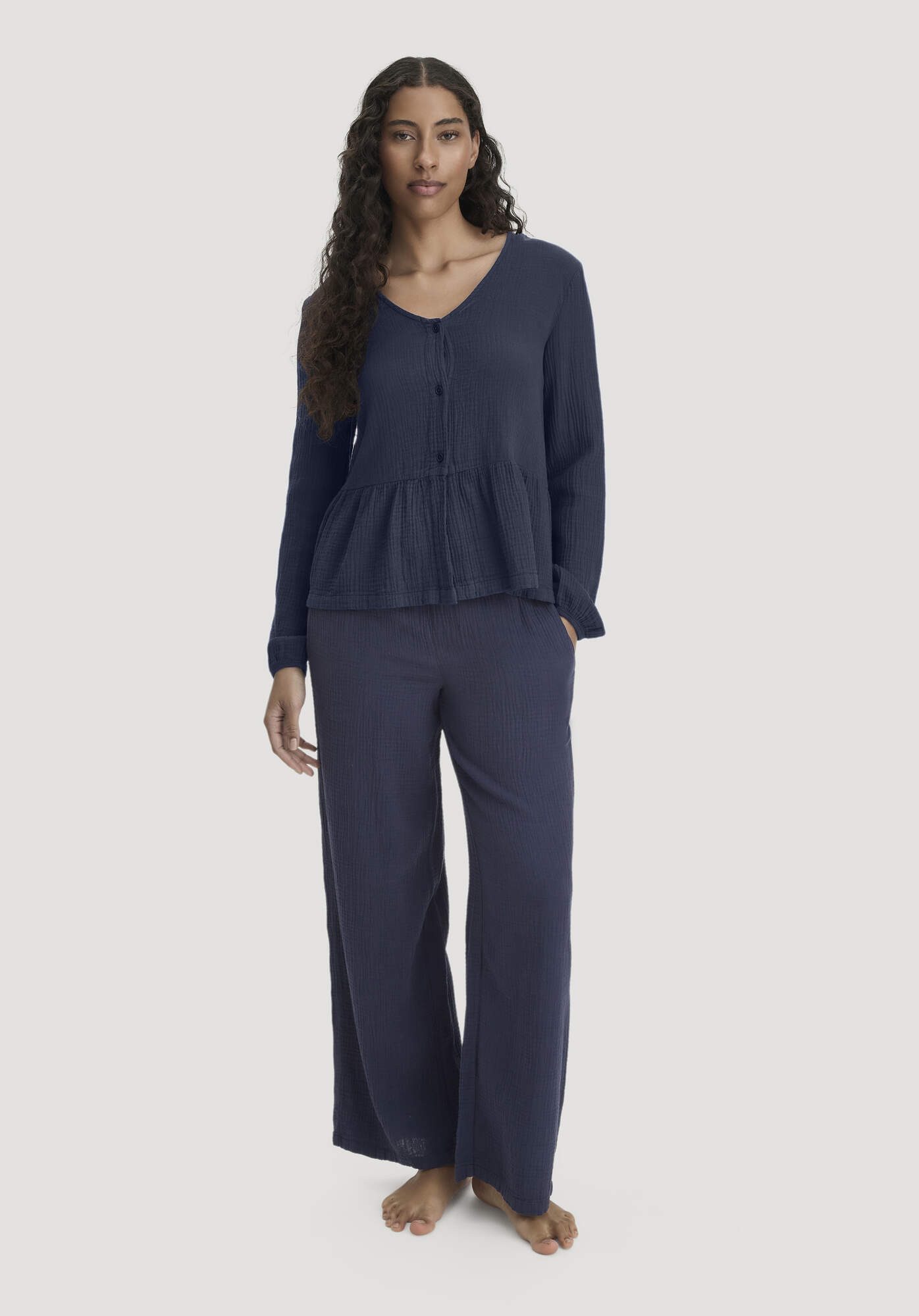 Hessnatur Schlafhose PURE COMFORT aus reiner Bio-Baumwolle (1-tlg)