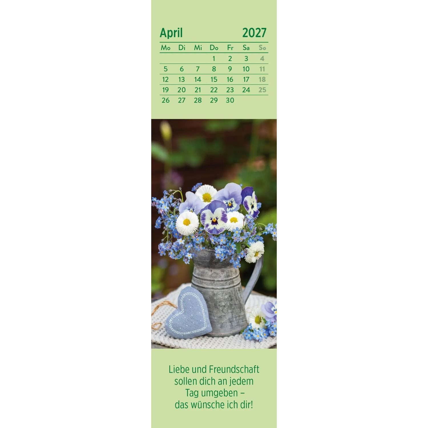 groh Verlag Monatskalender Lesezeichenkalender 2027: Ein Strauß voll guter Wünsche