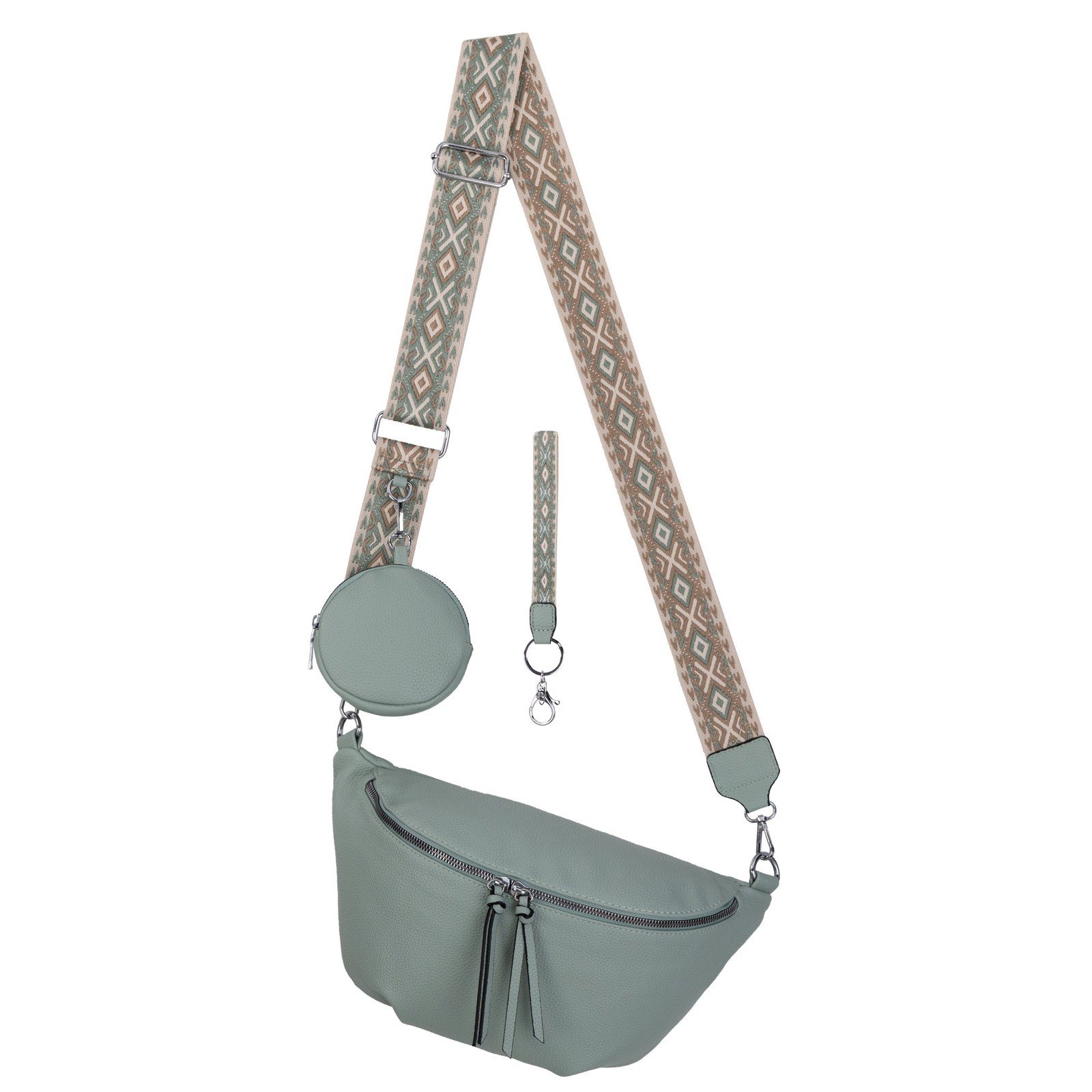 Gürteltasche Bauchtasche Umhängetasche Crossbody-Bag Kunstleder Italy-Design