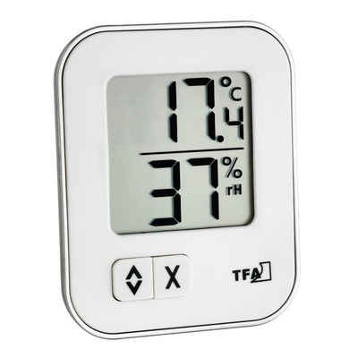 TFA Dostmann TFA Digitales Thermo-Hygrometer Moxx, weiß Wetterstation