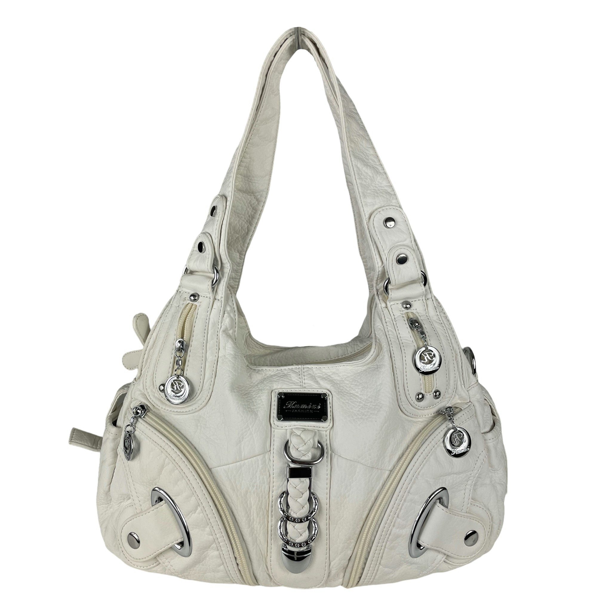 Taschen4life Schultertasche Damen, klassische Umhängetasche, Hobo AK11282, Handtasche mit abnehmbaren Schulterriemen, Innen- und Außenfächer