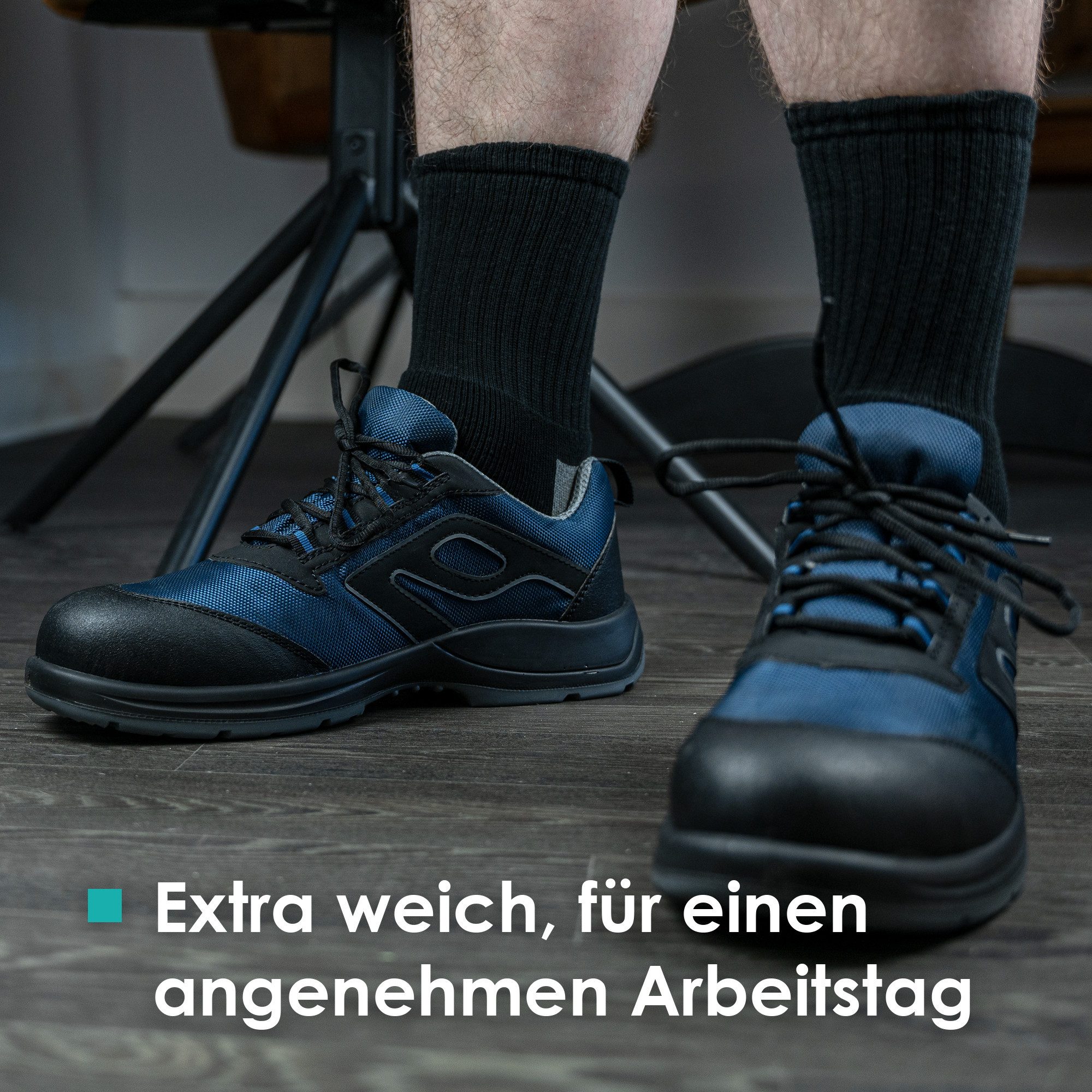 Bärenfuß Arbeitssocken 8 Paar, Extrem Robust und Atmungsaktiv mit verstärkte Belastungszonen (Verstärkung an Zehen, Ferse und Gelenk)