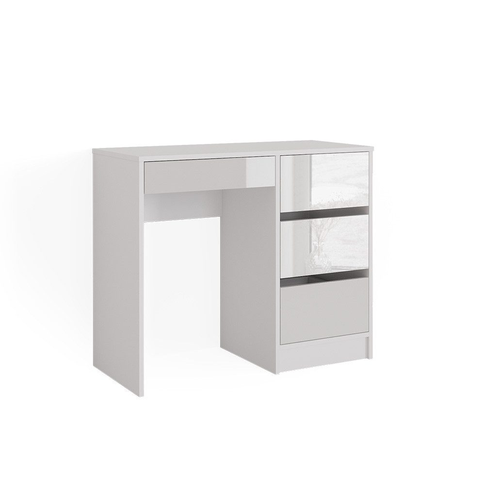 Vicco Schreibtisch Sherry, Weiß Hochglanz, 90 x 40 cm mit Schubladen günstig online kaufen