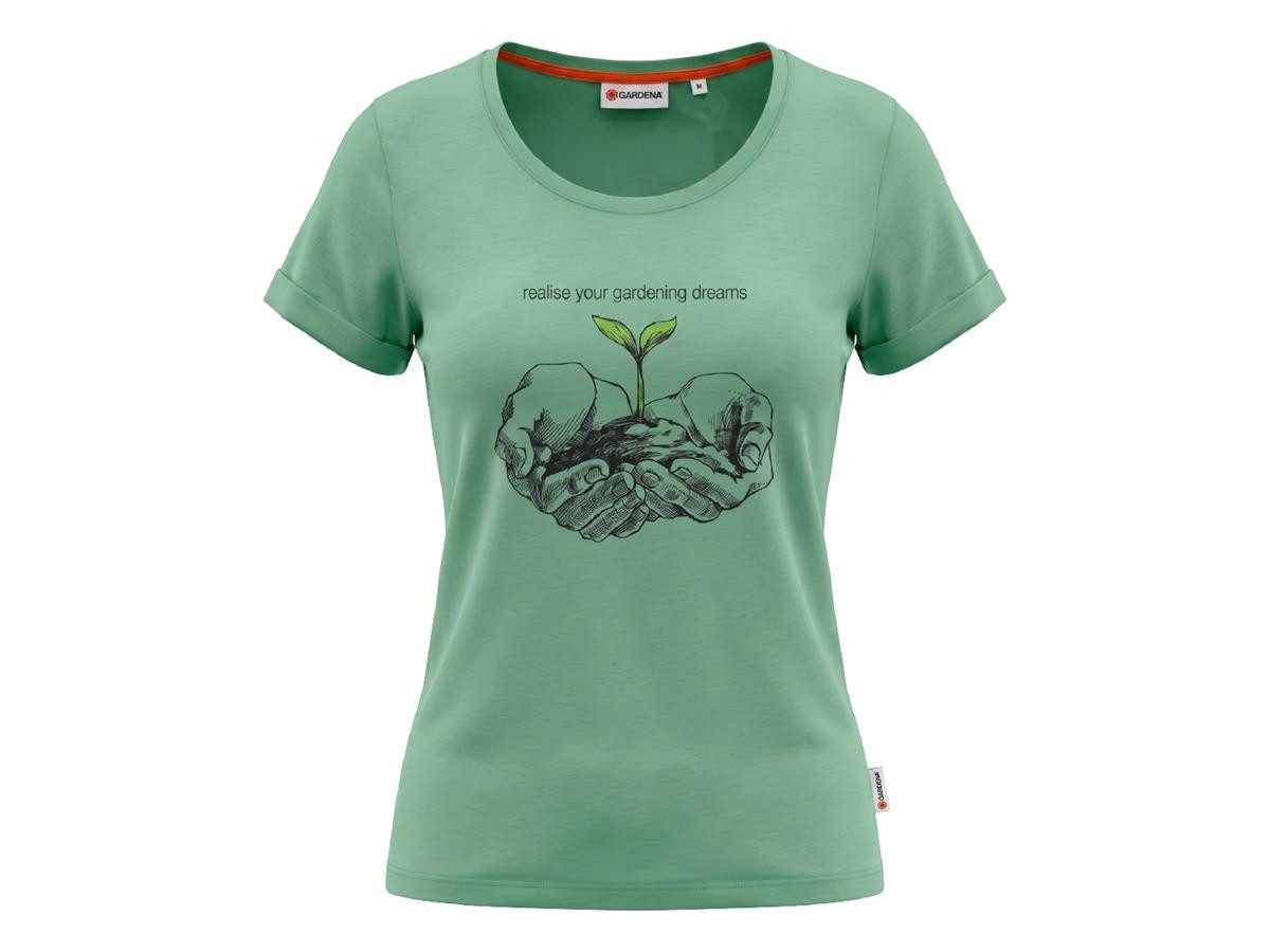 GARDENA T-Shirt mit Gardening Print lockere Passform Rundhals Gr. XL moderne A-Shape-Passform, elastische Viskosemischung