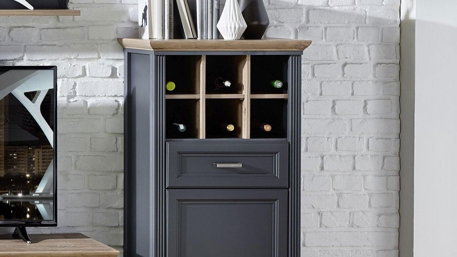 Innostyle Kommode Schrank Jasmin Kommode in graphit und Artisan Eiche 66x136 cm