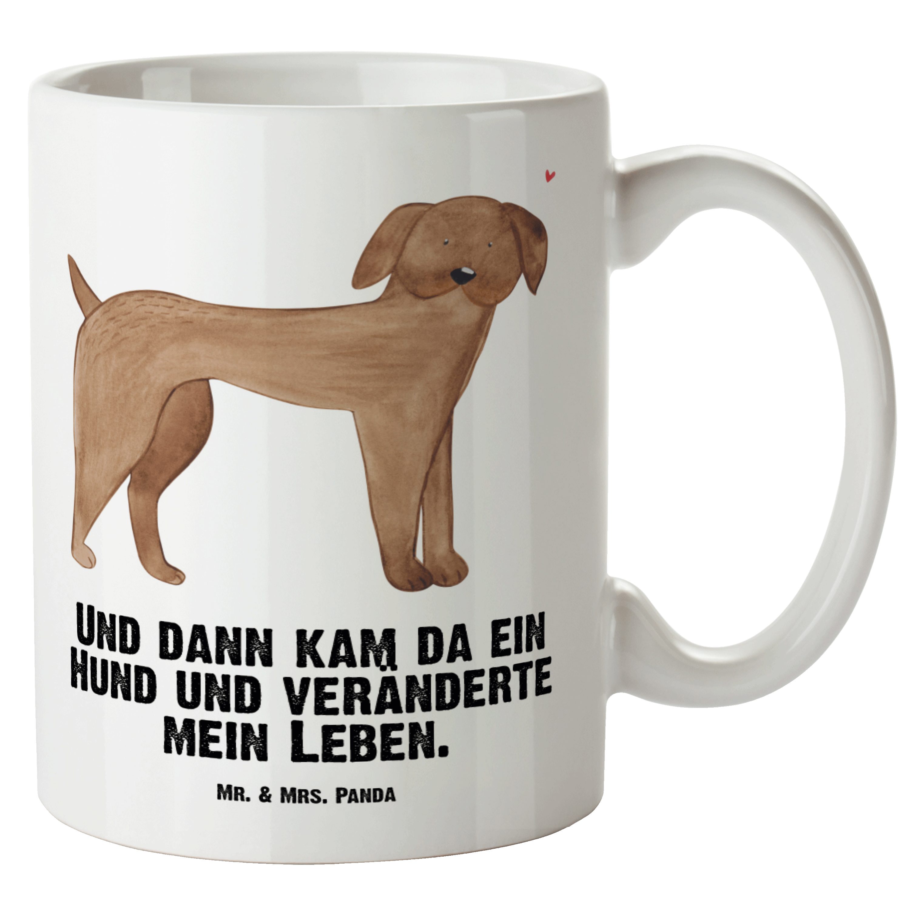 Mr. & Mrs. Panda Tasse Hund Dogge - Weiß - Geschenk, Hundeliebe, Groß, XL Becher, Tierliebha, XL Tasse Keramik