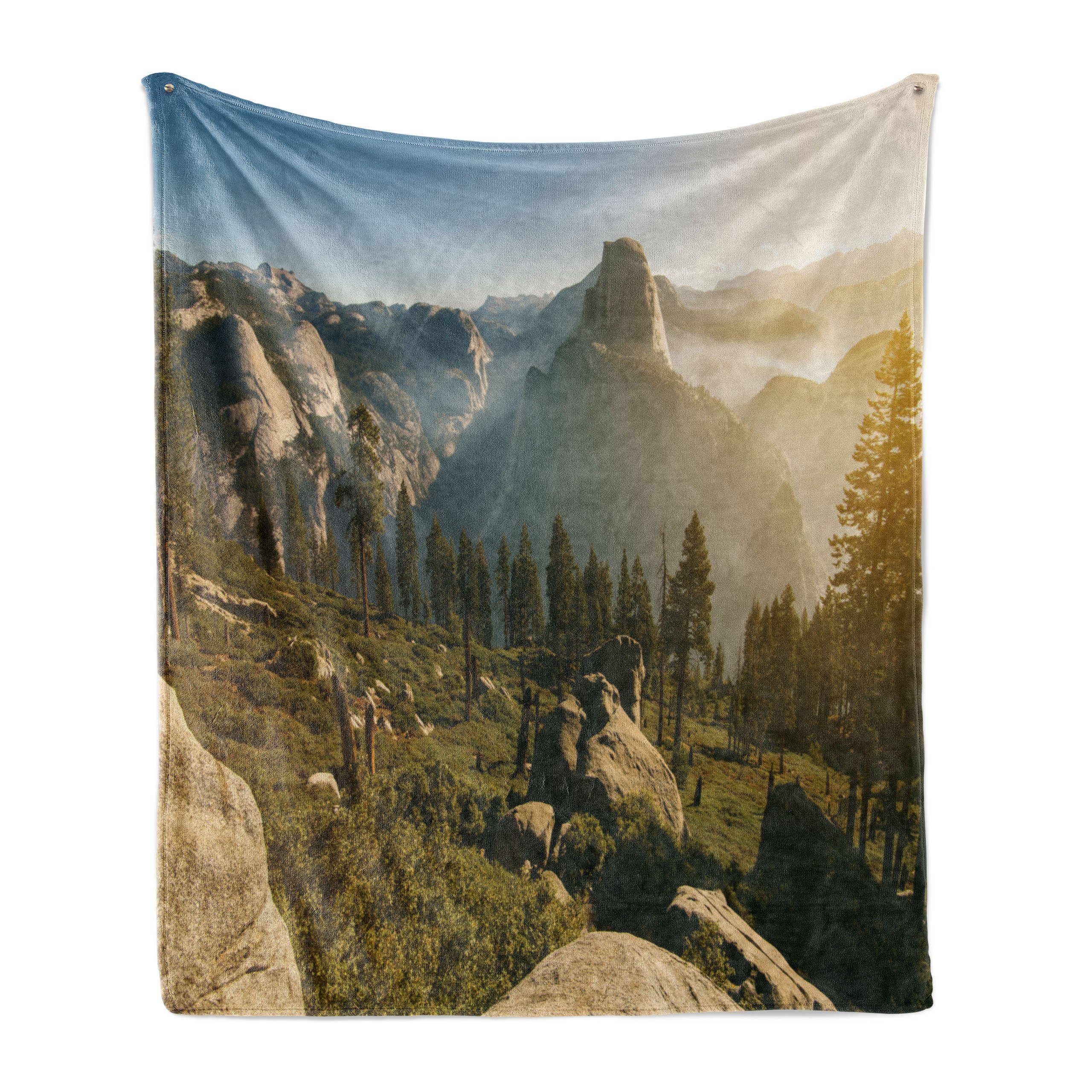 Wohndecke Gemütlicher Plüsch für den Innen- und Außenbereich, Abakuhaus, Yosemite Morgen Dome Sonnenaufgang
