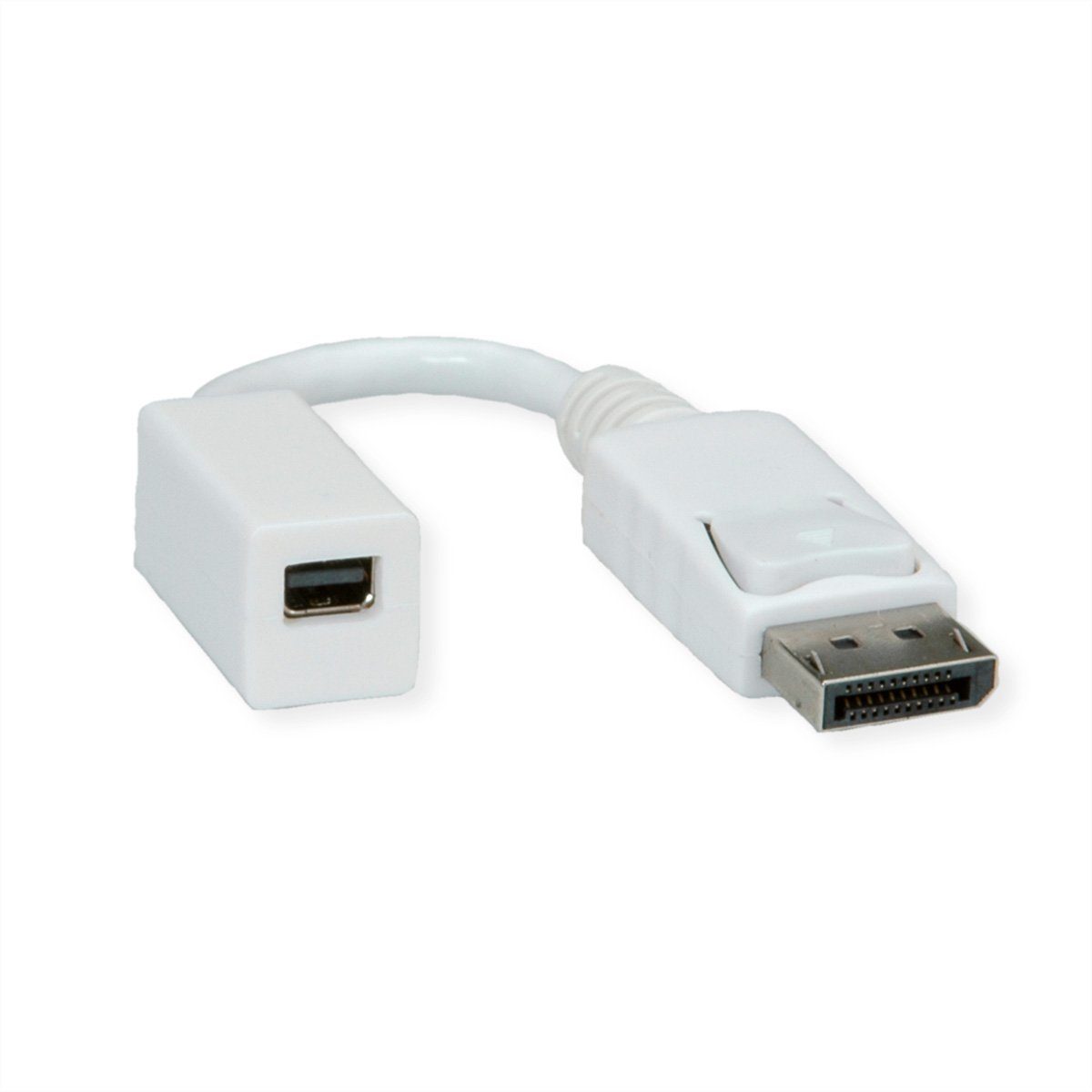 ROLINE DisplayPort Adapter, DP Stecker - Mini DP Buchse Audio- & Video-Adapter DisplayPort Männlich (Stecker) zu Mini DisplayPort Weiblich (Buchse), 15.0 cm