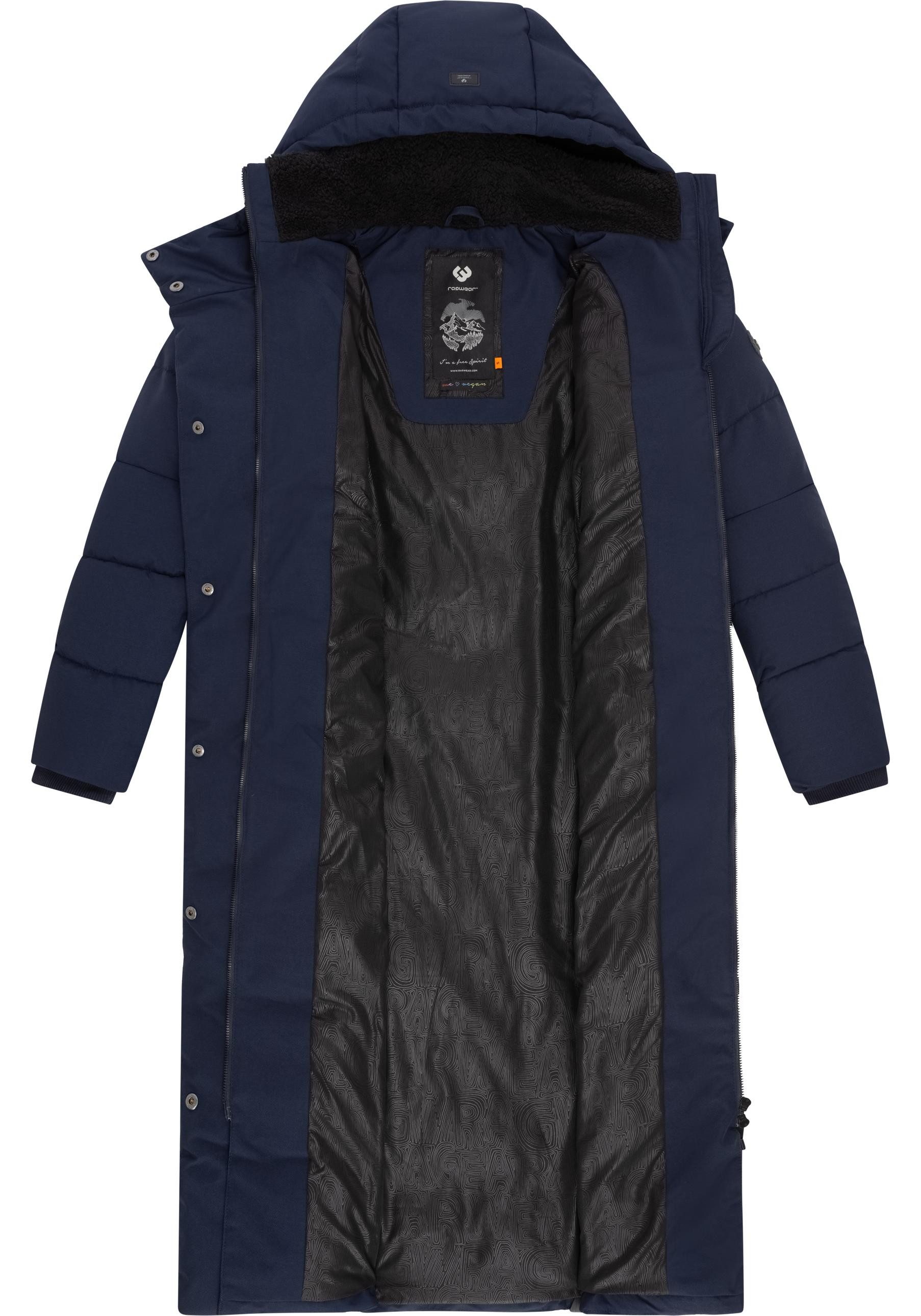 Ragwear Steppmantel Pavla Extralong zeitloser, wasserdichter Damen Wintermantel
