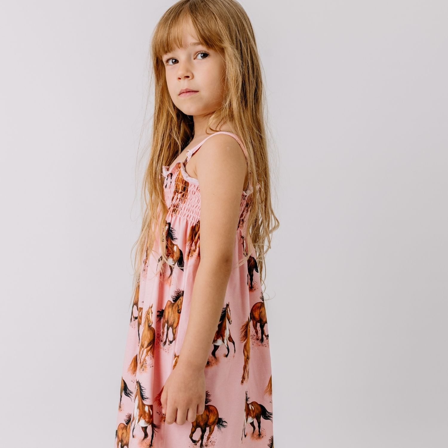 Walkiddy Jerseykleid Walkiddy Pferde Kinder Bio Baumwolle GOTS Rosa - Bio Baumwolle,GOTS, Kinderbekleidung,nachhaltige Klamotten