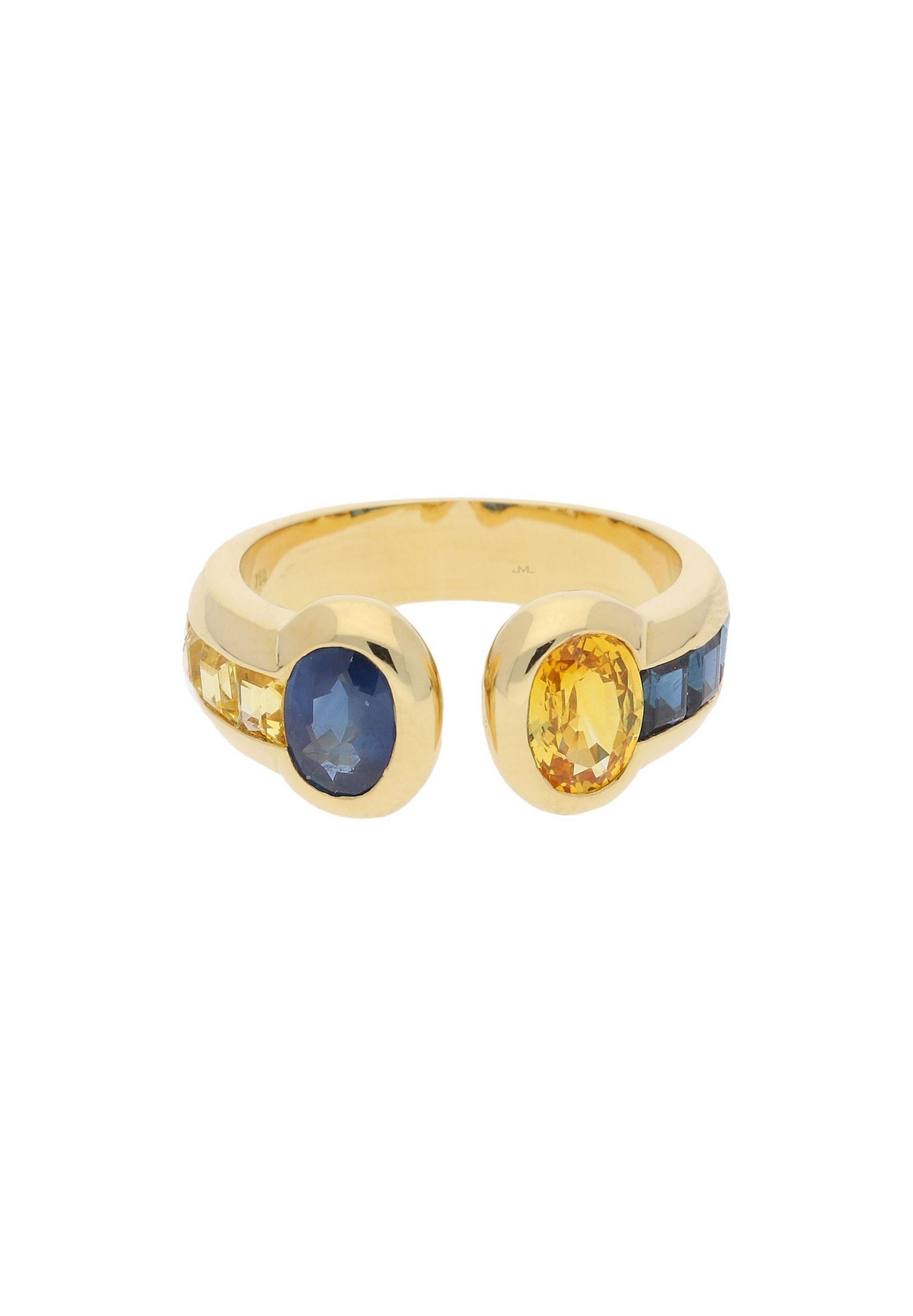 JuwelmaLux Goldring Ring Gold mit Citrin und Saphir (1-tlg), Damen Ring Gold  750/000, inkl. Schmuckschachtel