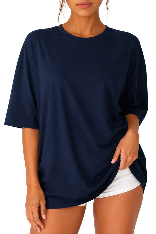 Reichstadt Oversize-Shirt Damen Oversized Kurzarmshirt 25RSW070 Fließendes Baumwolljersey für einen leichten Fall