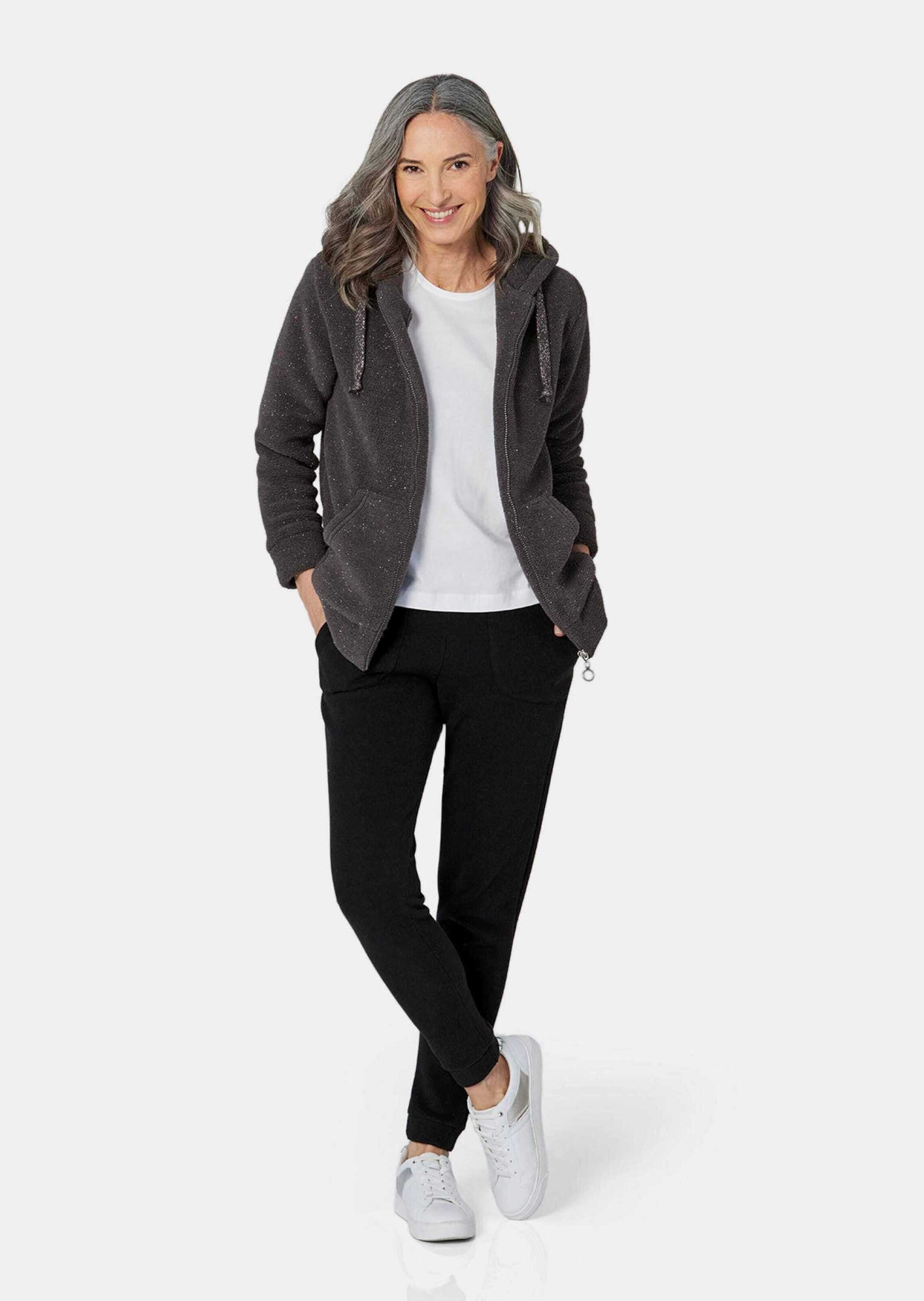 GOLDNER Strickjacke Flausch-Freizeitjacke in Blousonform Sweatjacke mit Kap günstig online kaufen