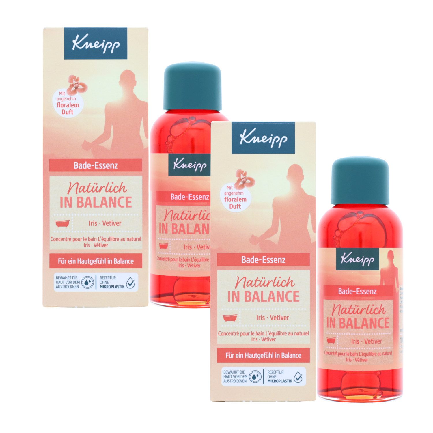 Kneipp Badeöl 2x Kneipp Bade Essenz Natürlich in Balance je100ml Iris Vetiver