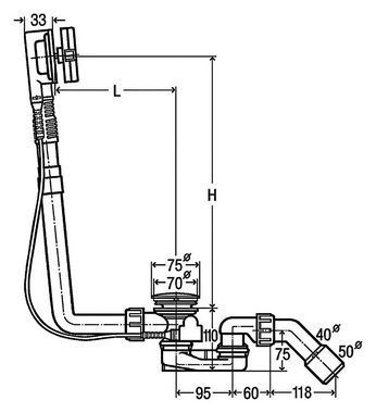 Viega Ab- und Überlaufgarnitur Multiplex, Ablauf Ablaufgarnitur, [1 1/2", 1-tlg., mit Excenter, Geruchsverschluss, Kunststoff, Chrom, 03DC2460