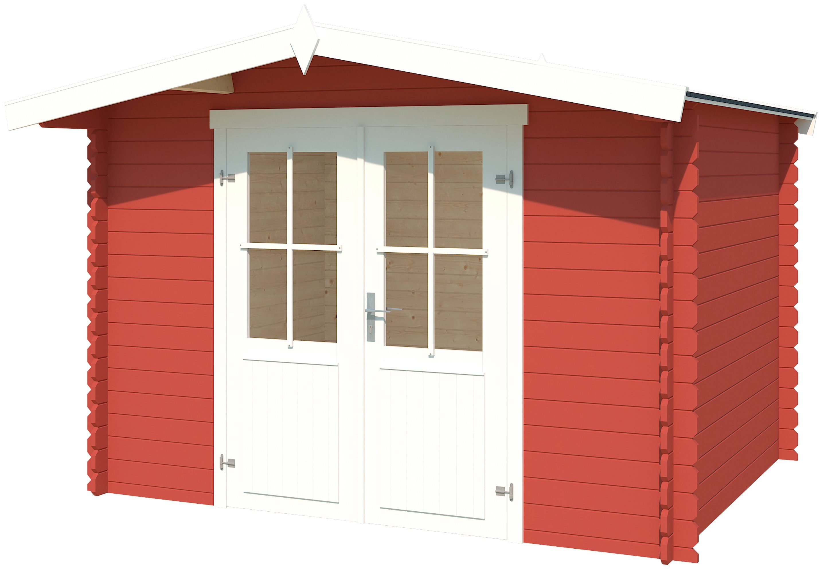LASITA MAJA Gartenhaus Baltimore, BxT: 324x290 cm, Blockbohlenhaus 28mm, Fundamentmass 2920x2300, Schwedenrot