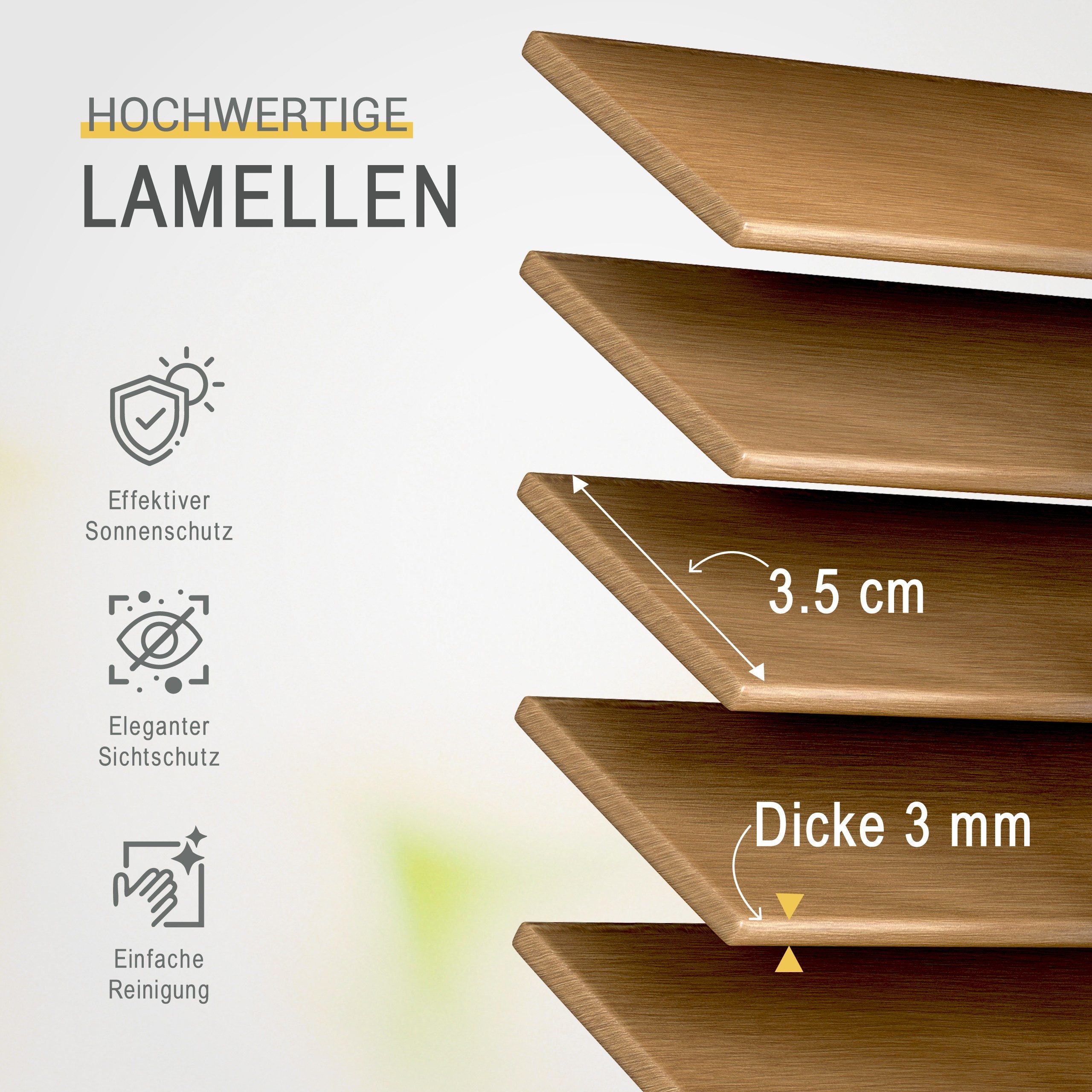 Sol Royal Jalousie Holzjalousie SolDecor JH3 Jalousie aus Holz in, 50x130cm, Eichenoptik, Tür- und Fensterjalousie Holz Blickschutz 3,5 cm breite Lamellen