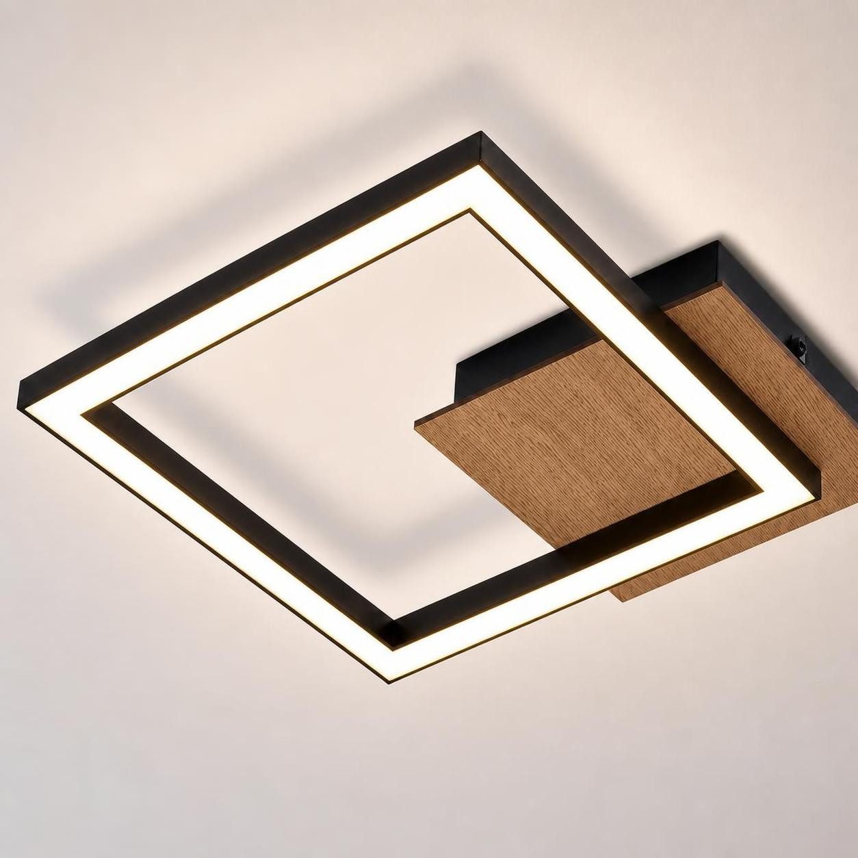 ZMH LED Deckenleuchte Wohnzimmer Modern 12/24W Küchenlampe Warmweiß Schwarz Retro Flur, Einfache Installation, LED fest integriert, 3000K