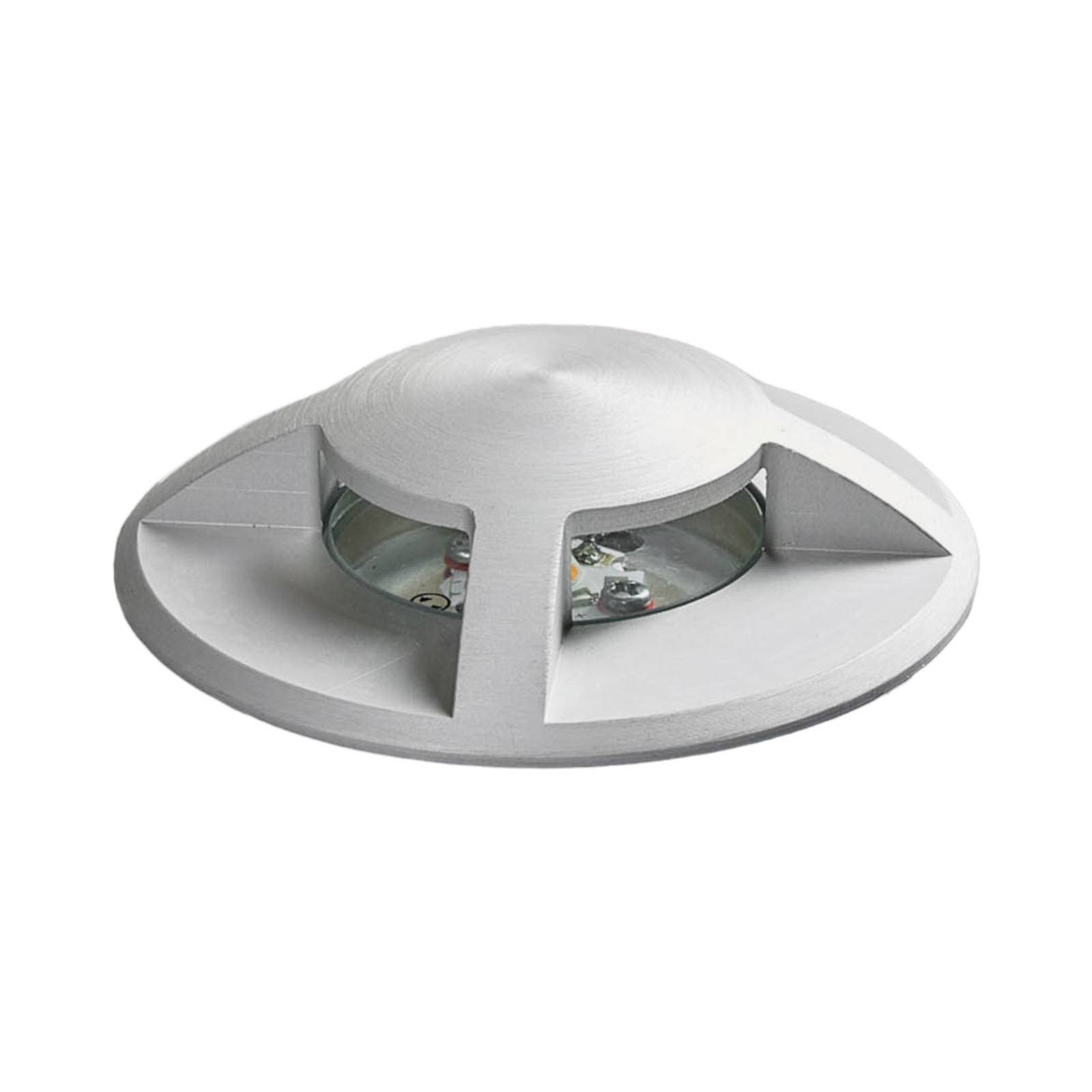 Lucande Bodenleuchte Anina, Modern, Aluminium, Glas, dunkelgrau, klar, 1 flammig, inkl.