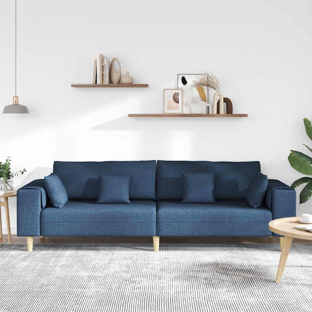 vidaXL Sofa Stoffsofa mit Kissen Blau günstig online kaufen