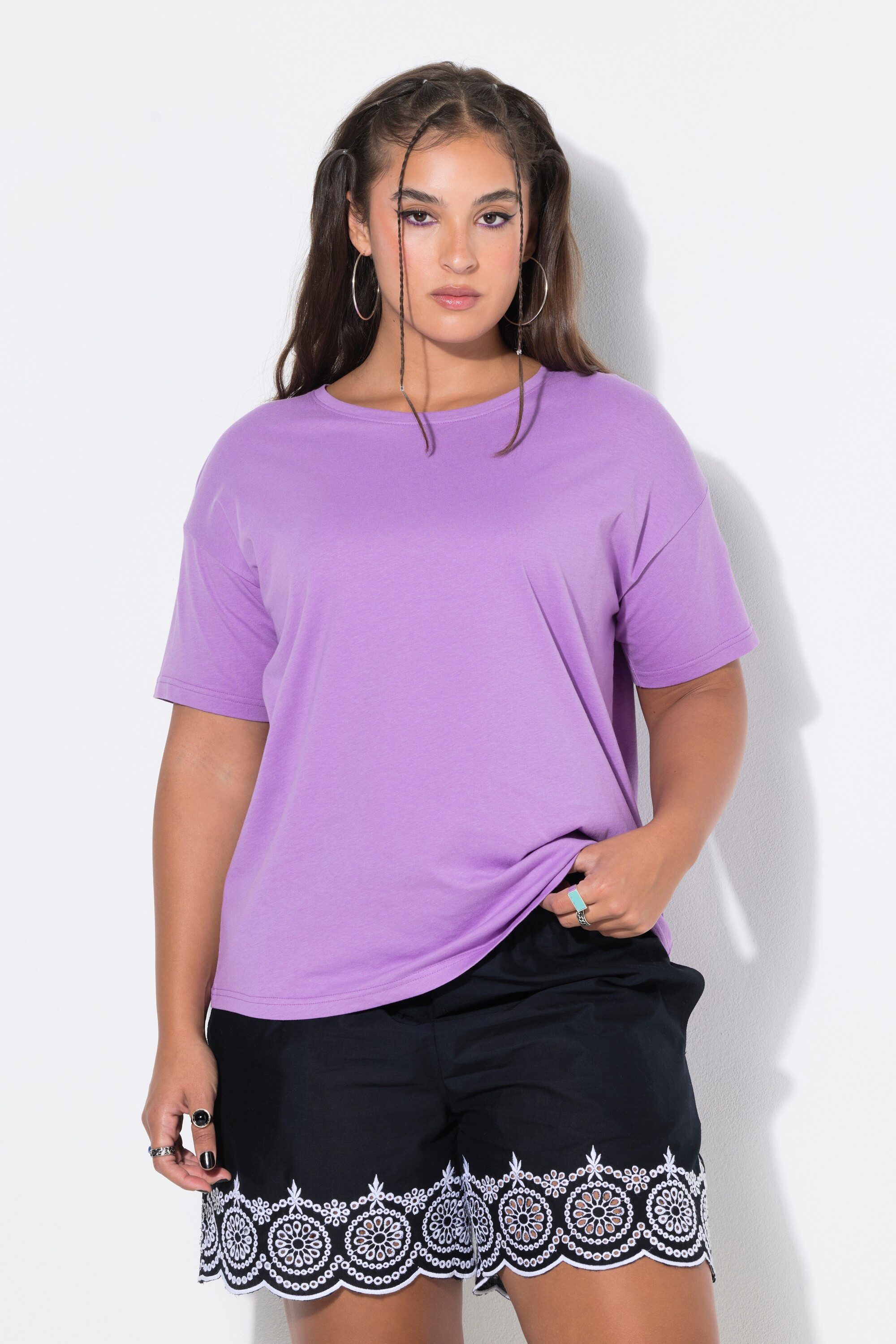 Studio Untold T-Shirt Basic-Shirt Relaxed Shape überschnittene Schultern