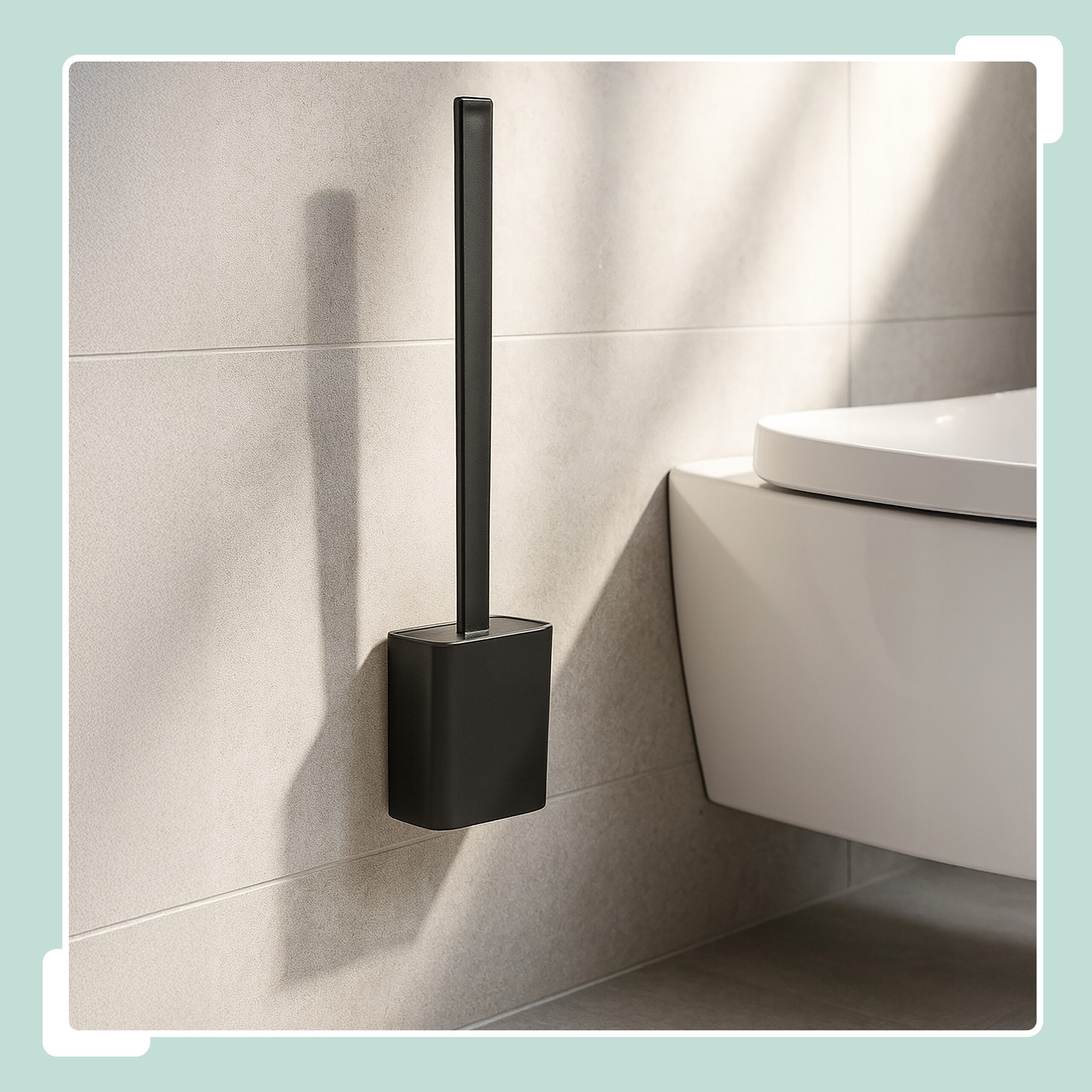relaxdays WC-Garnitur Toilettenbürste zur Wandmontage, (1-tlg), schwarz günstig online kaufen