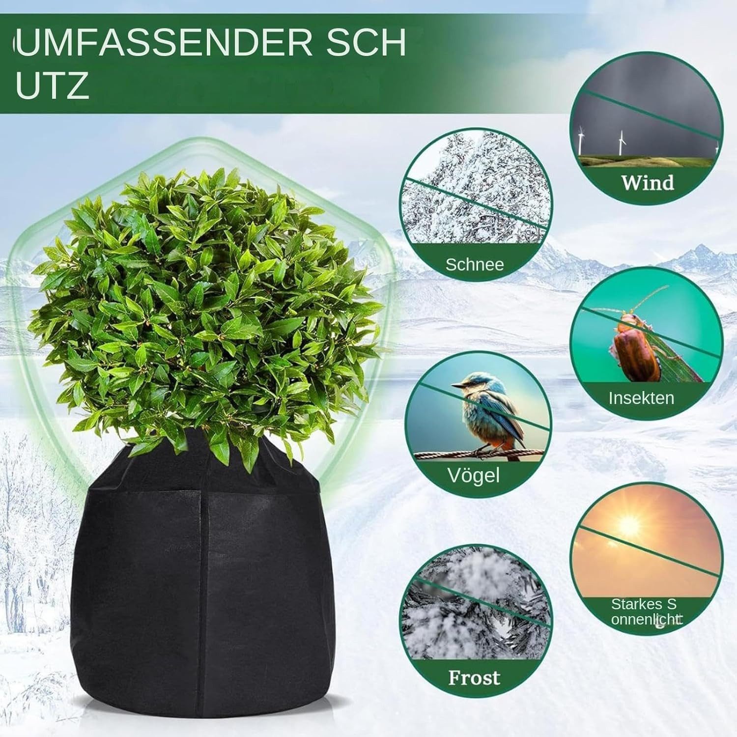 FELIXLEO Winterschutzhaube Vielseitig einsetzbar für verschiedene Blumentöpfe und Pflanzen (1-St) – Bild 5 von 5