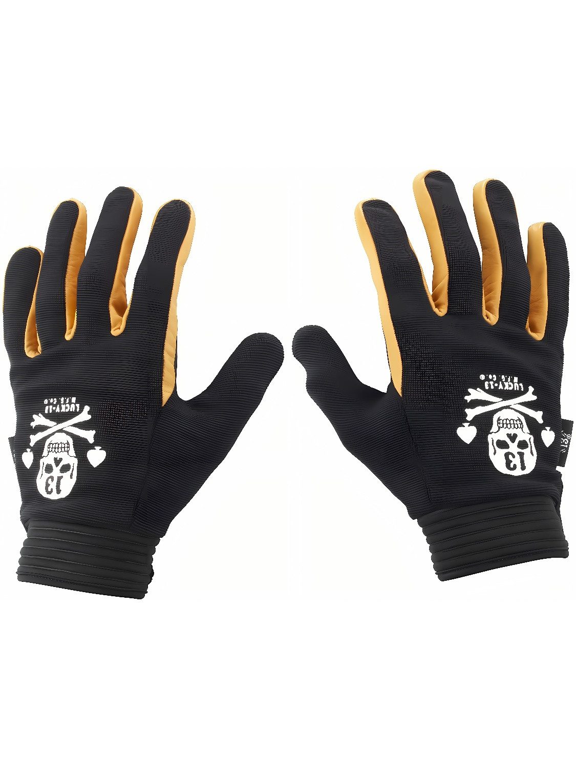 Lucky 13 Motorradhandschuhe L13 Pirate Skull Gloves - Bl/Cg Black