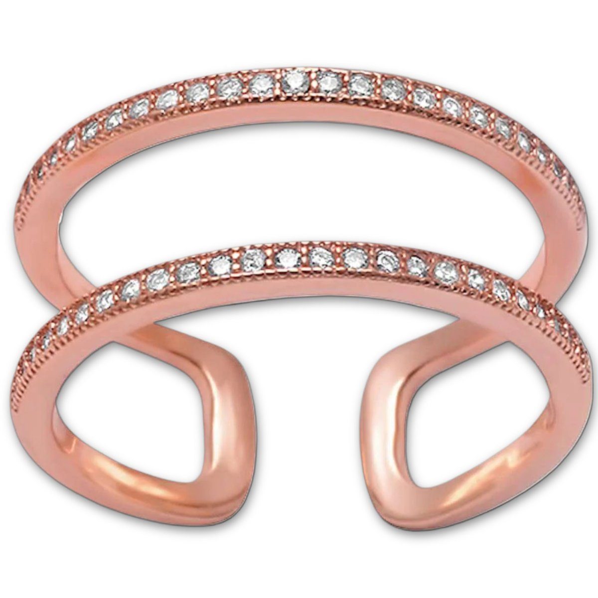 Goldene Hufeisen Goldring Damen Offener Fingerring 925 Sterling-Silber Rose günstig online kaufen