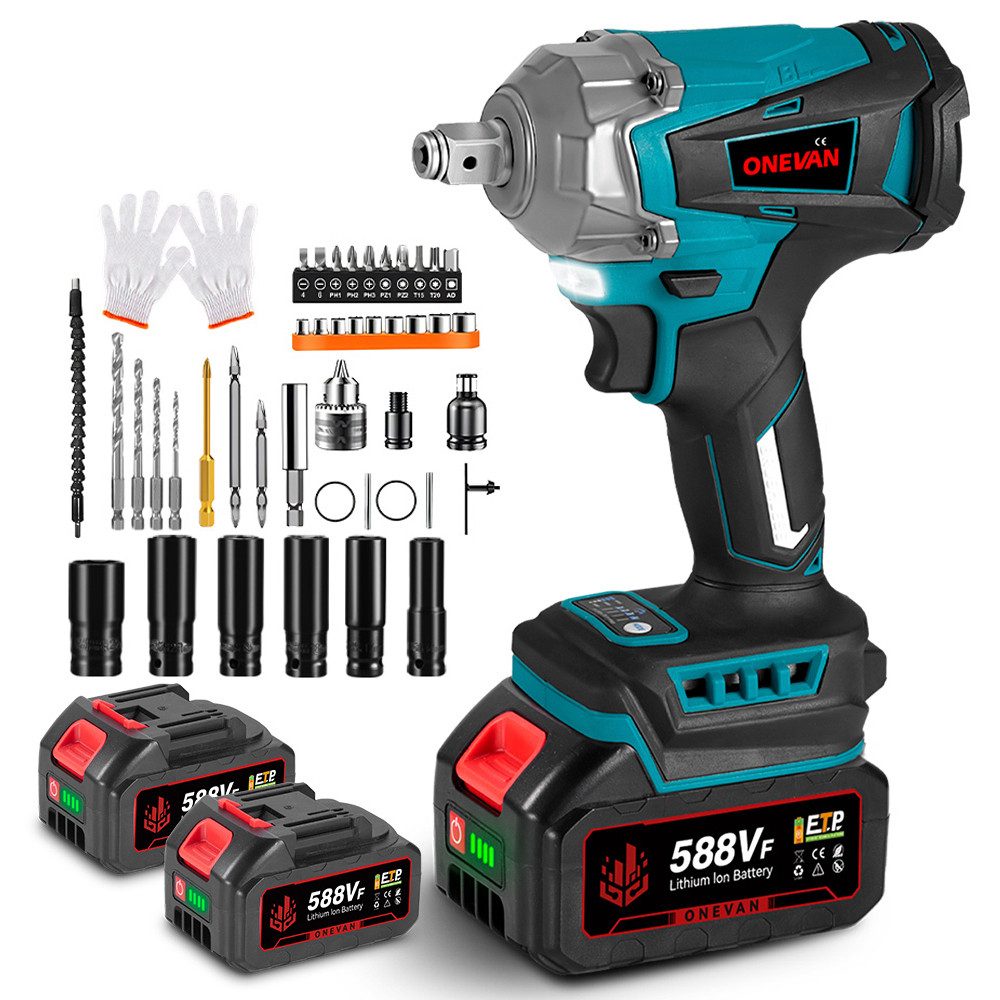 ONEVAN Akku-Schlagschrauber 1200Nm Akku-Schlagschrauber, Bürstenloser Elekt günstig online kaufen