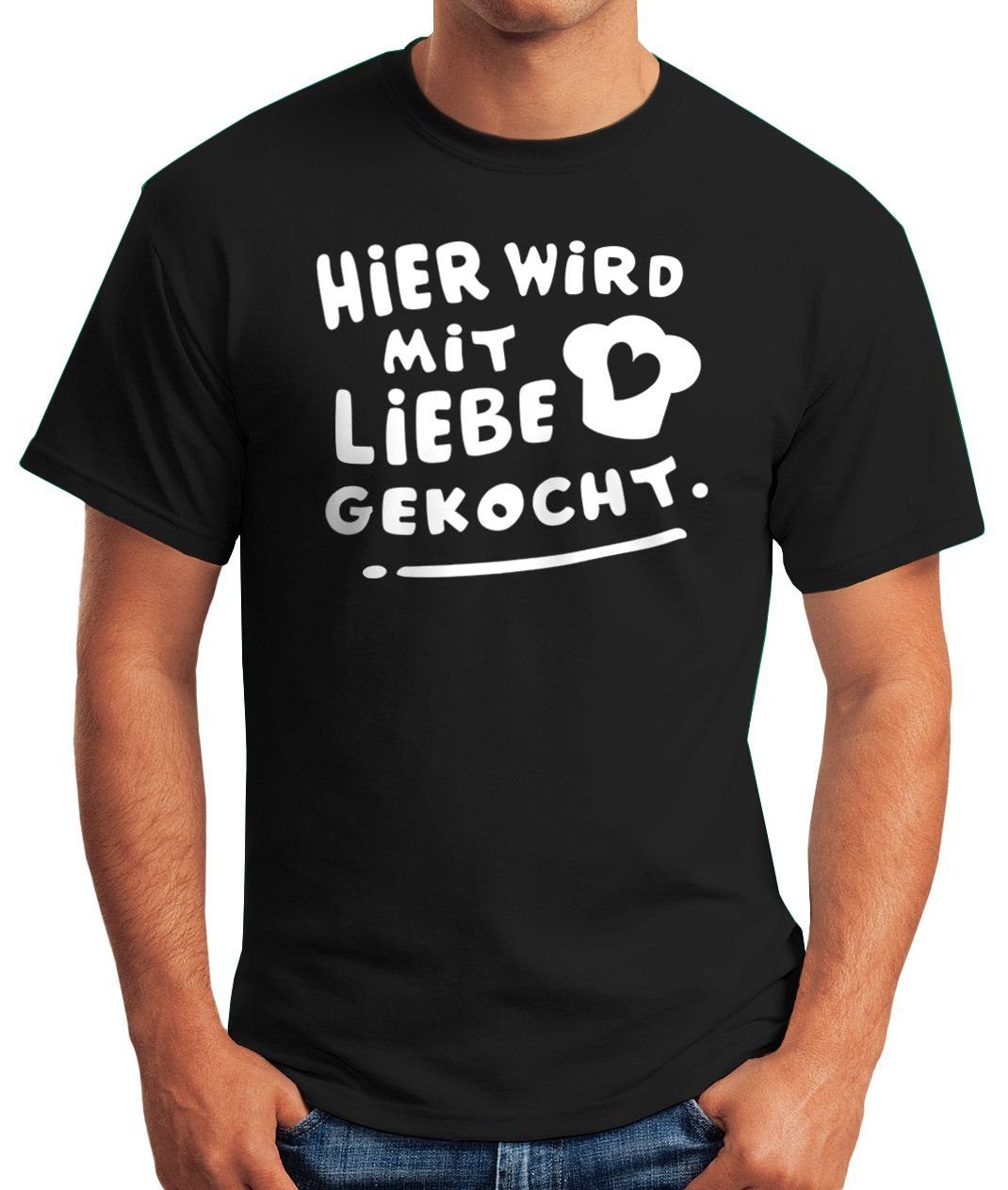 MoonWorks Print-Shirt Herren T-Shirt Koch-Spruch Hier günstig online kaufen