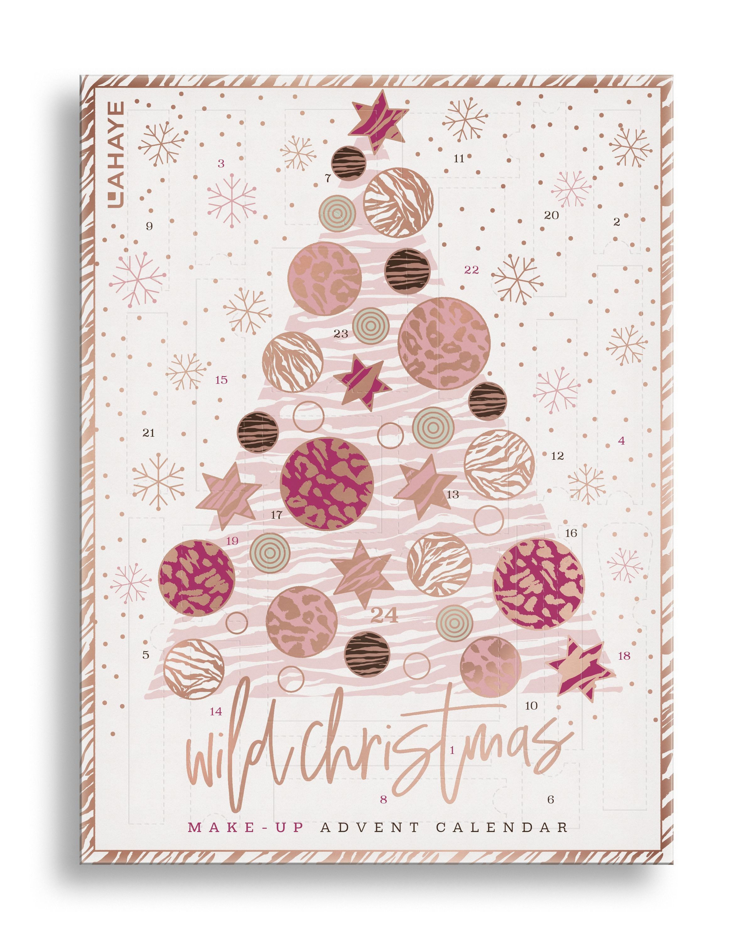 LAHAYE Adventskalender LAHAYE Make-Up Adventskalender "WILD X-MAS" 2025, LAHAYE, Geschenkset