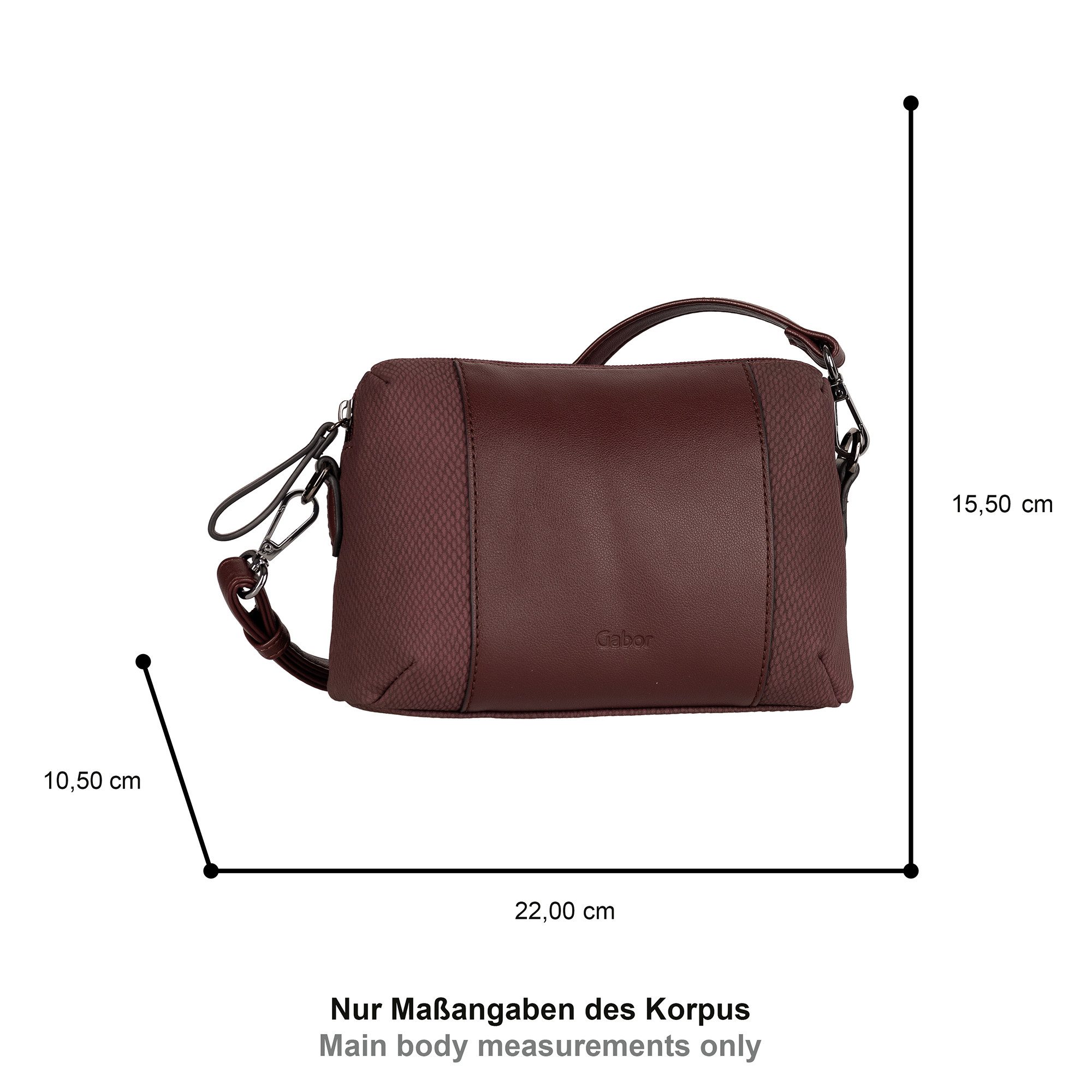 Gabor Handtasche Wanda, aus leicht genarbtem Lederimitat mit Schlangenstruktur und Ziernähten