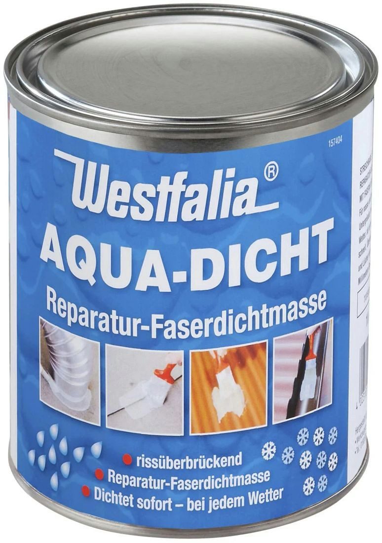 Westfalia Werkzeug Dichtstoff Aqua Dicht - transparente Abdichtmasse, faserverstärkt, 1 L Dose